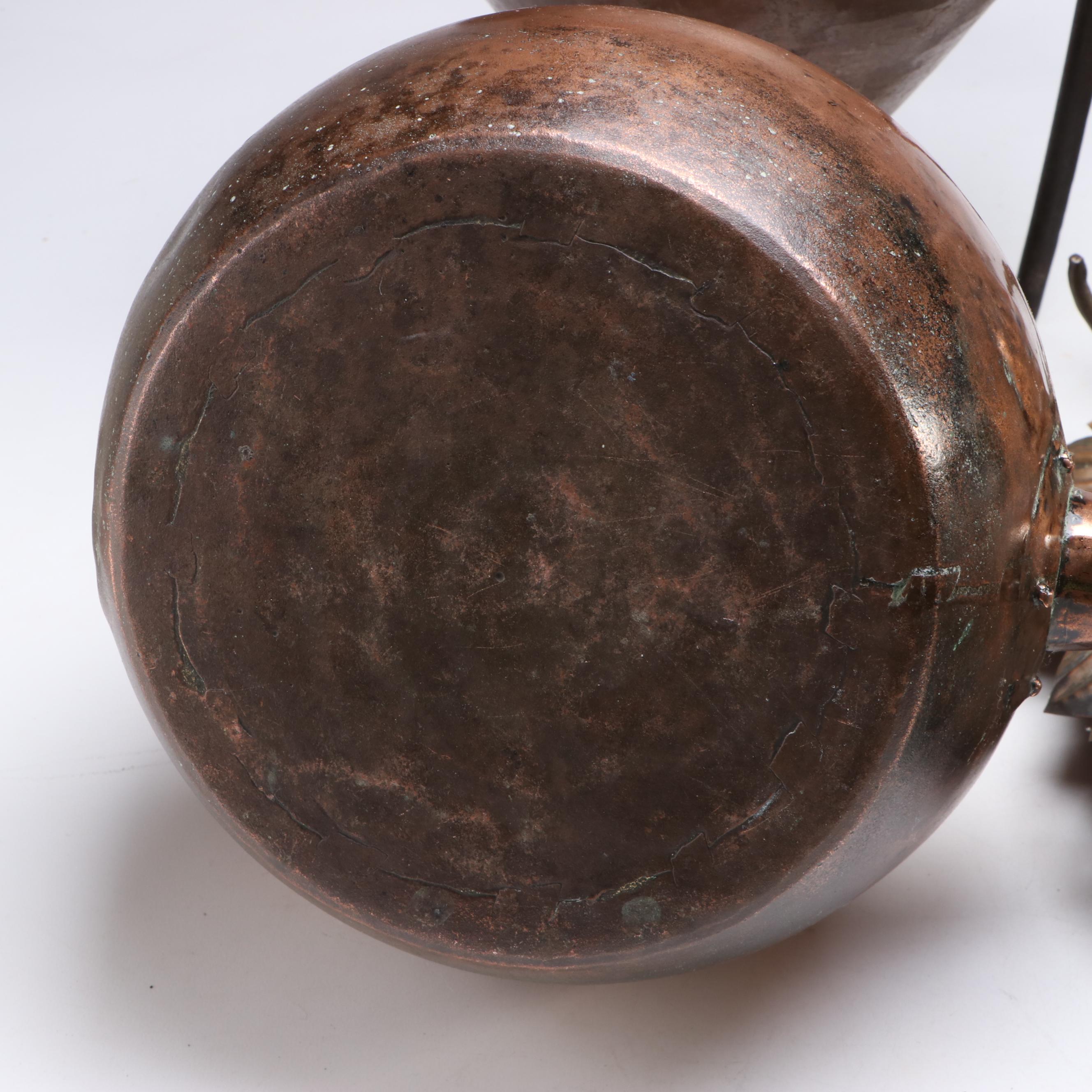 English Brass Candlesticks with Kettle and More, 18th to 19th Century