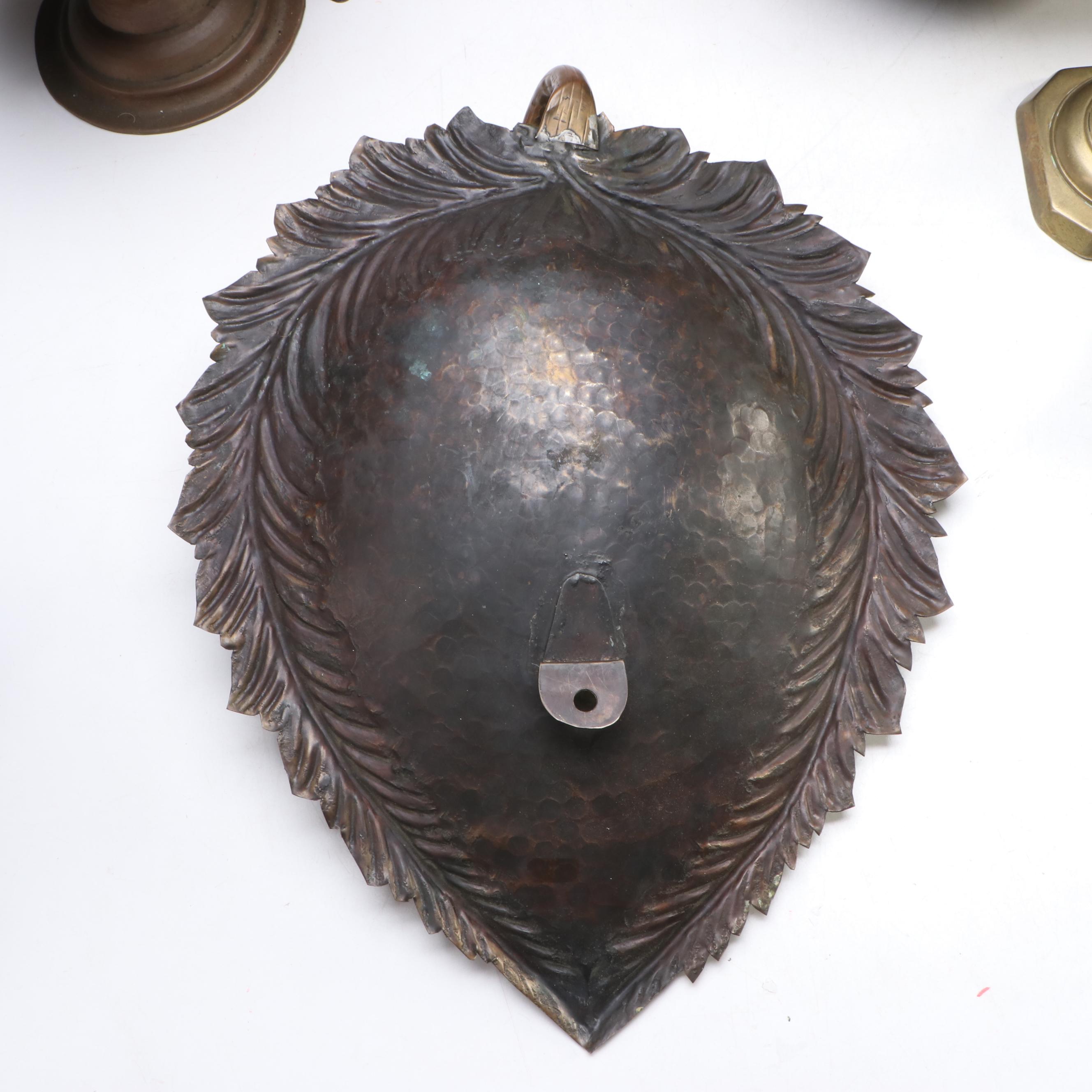 English Brass Candlesticks with Kettle and More, 18th to 19th Century