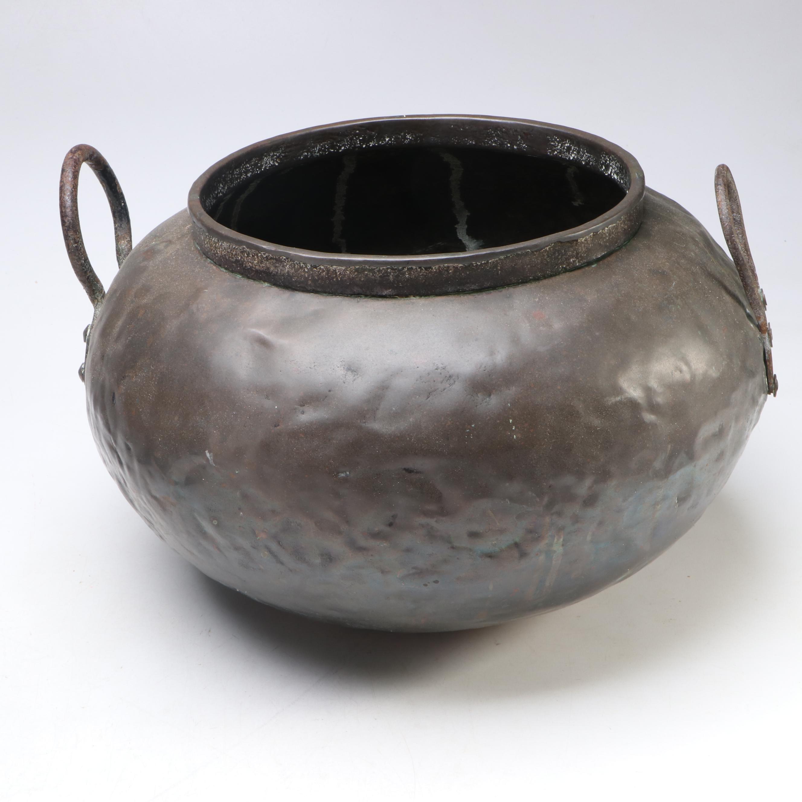 English Brass Candlesticks with Kettle and More, 18th to 19th Century