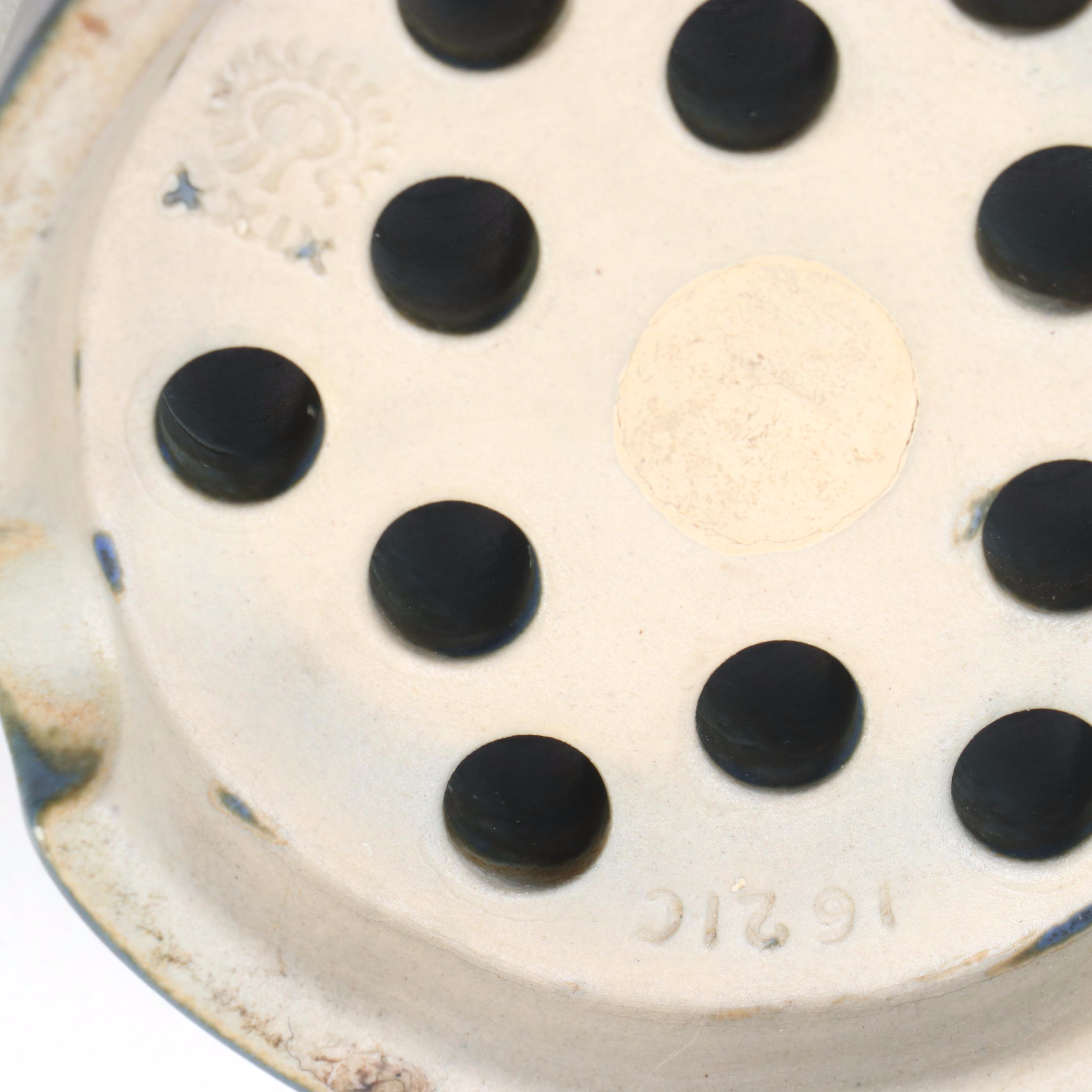 Rookwood Pottery Arts and Crafts Blue Console Bowl and Flower Frog