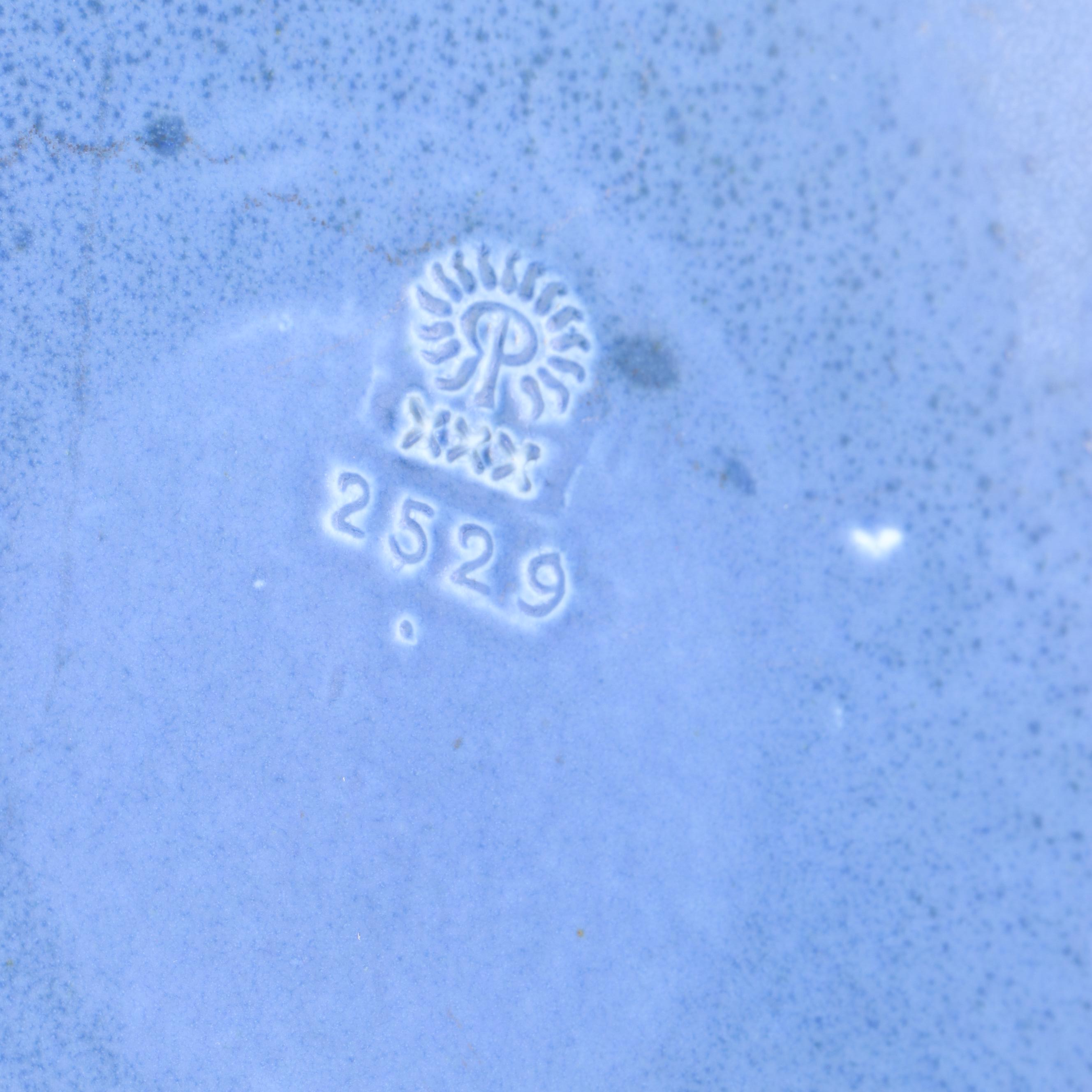 Rookwood Pottery Arts and Crafts Blue Console Bowl and Flower Frog