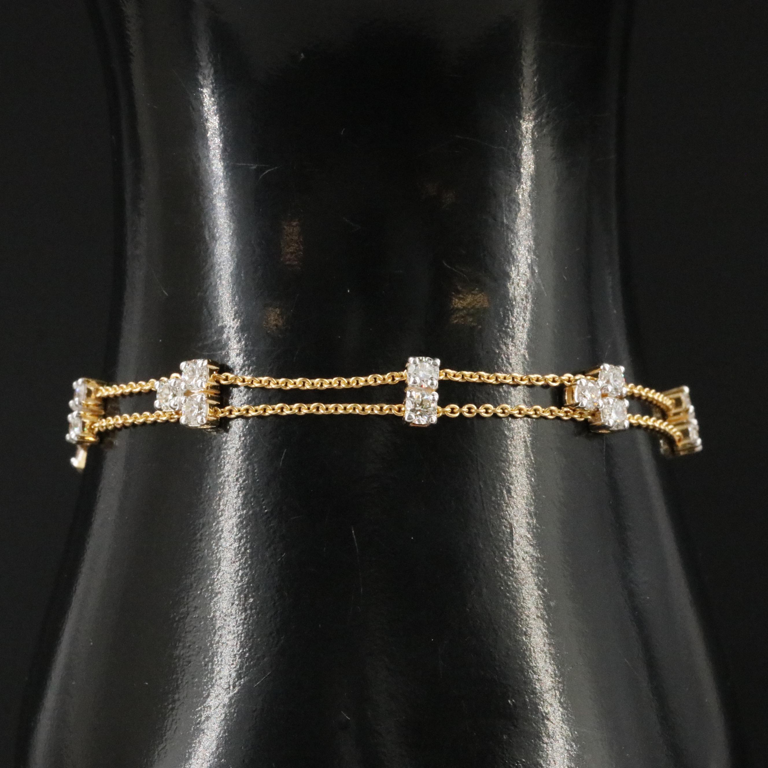 14K 1.80 CTW Diamond Station Bracelet