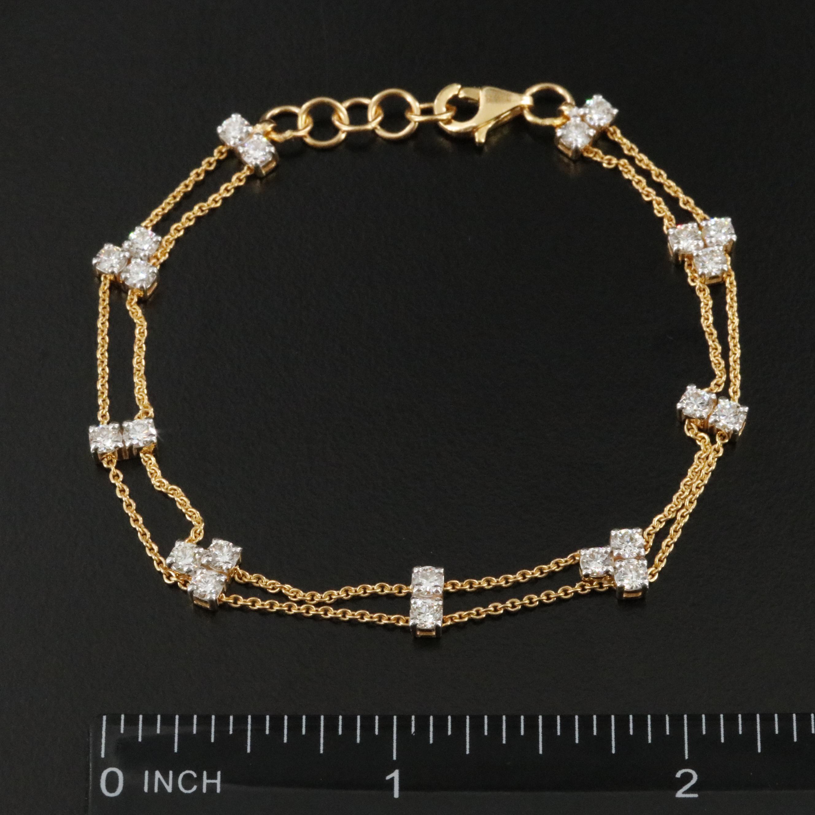 14K 1.80 CTW Diamond Station Bracelet