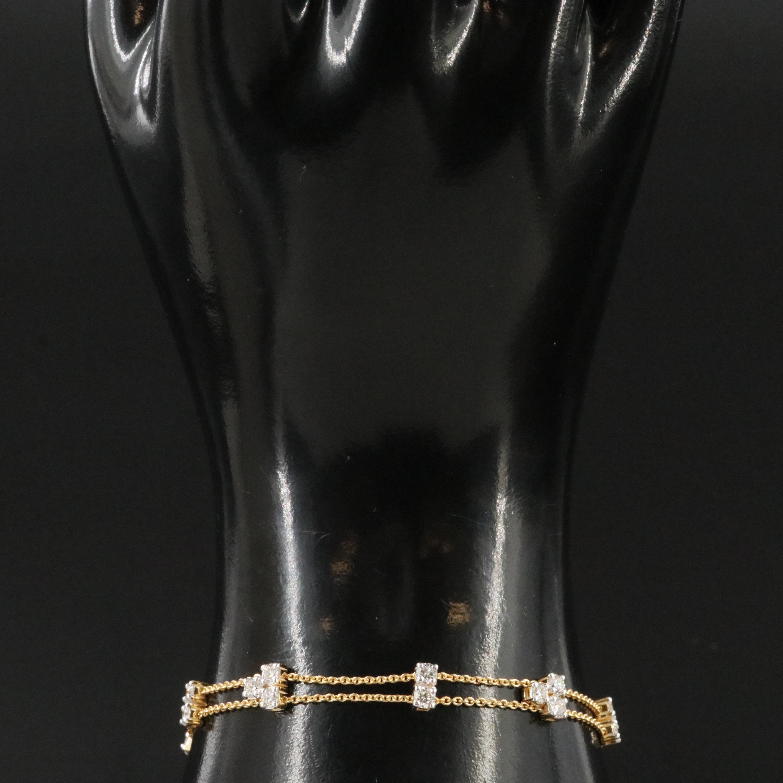 14K 1.80 CTW Diamond Station Bracelet