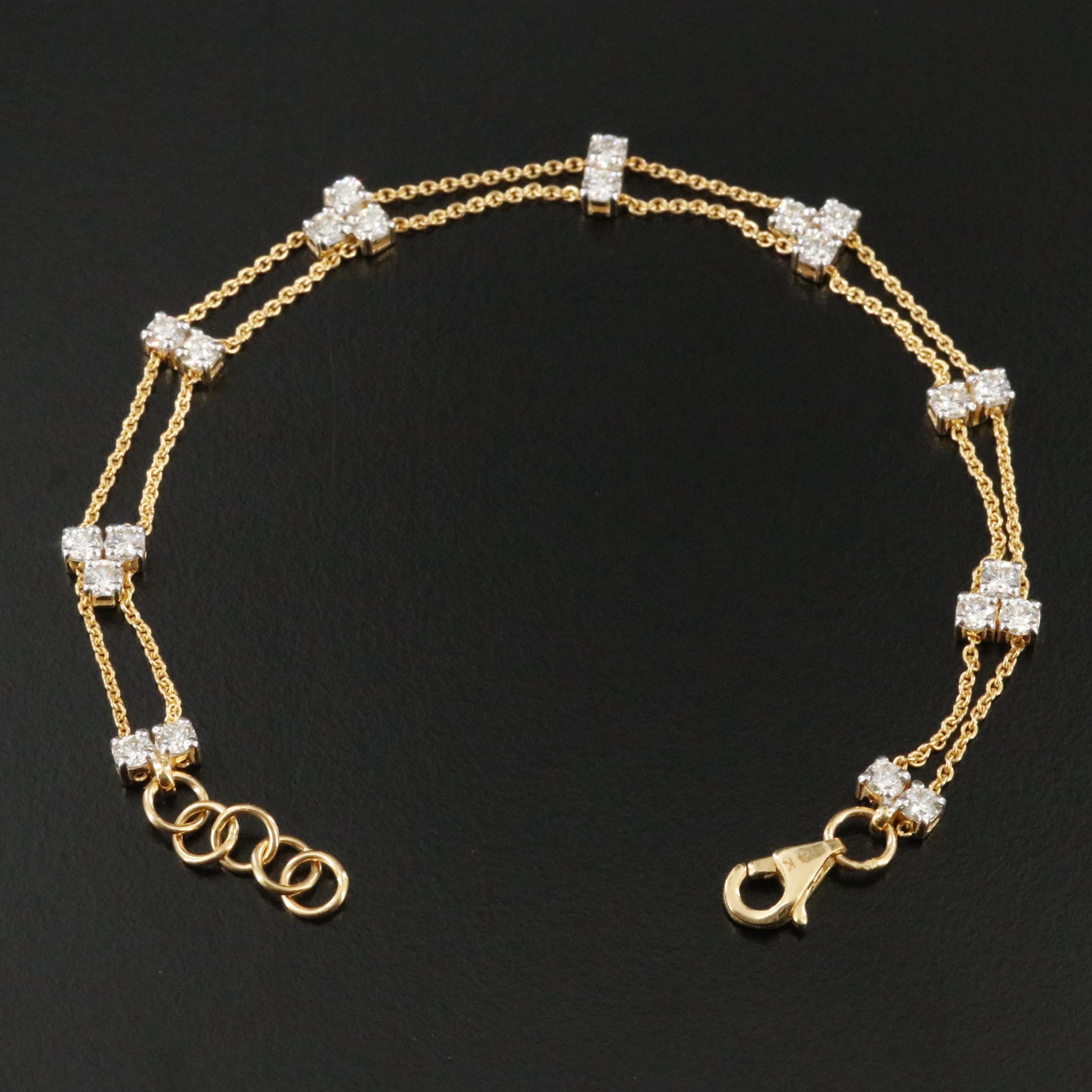 14K 1.80 CTW Diamond Station Bracelet