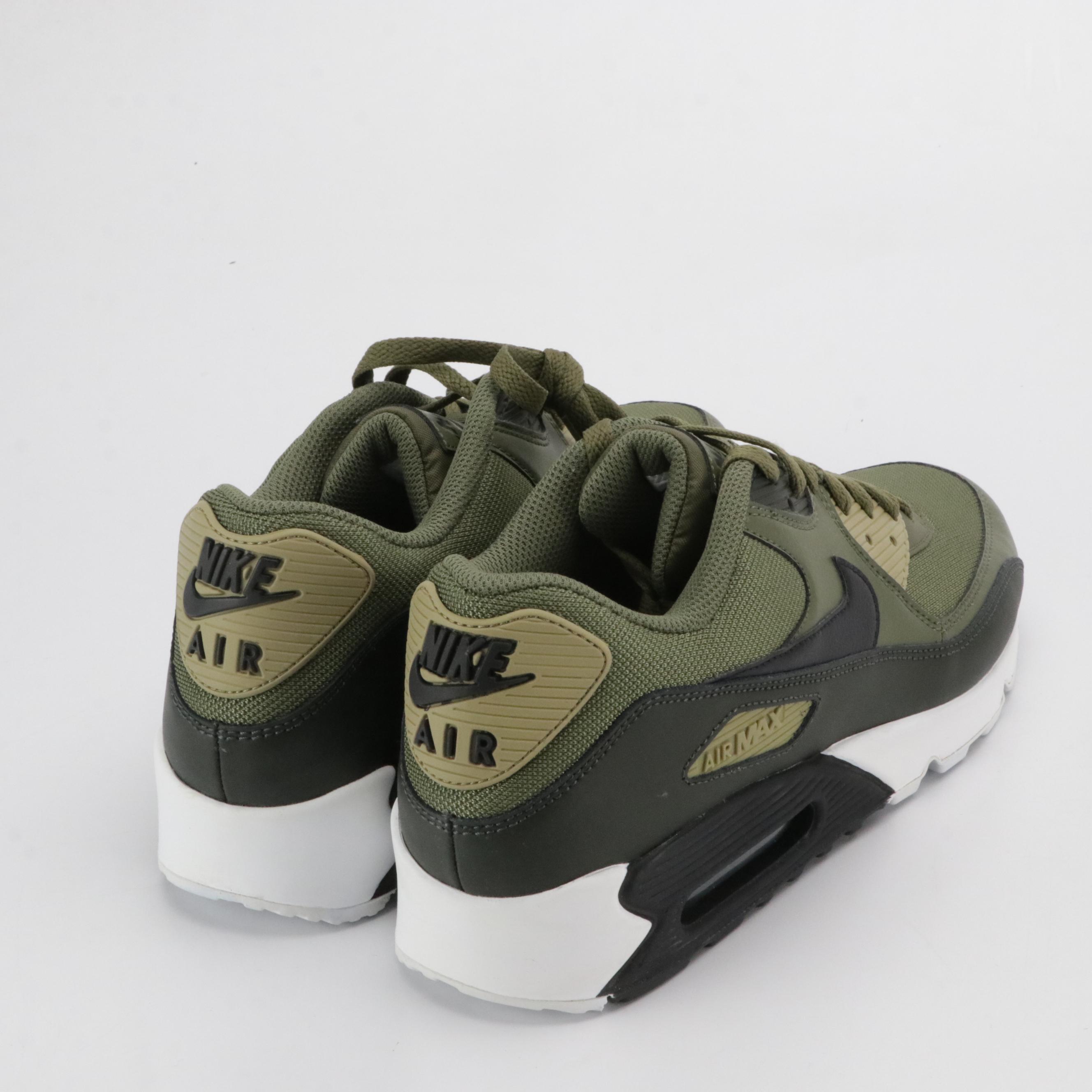 Men's Nike Air Max 90 Essential Medium Olive/Black Sneakers, With Box