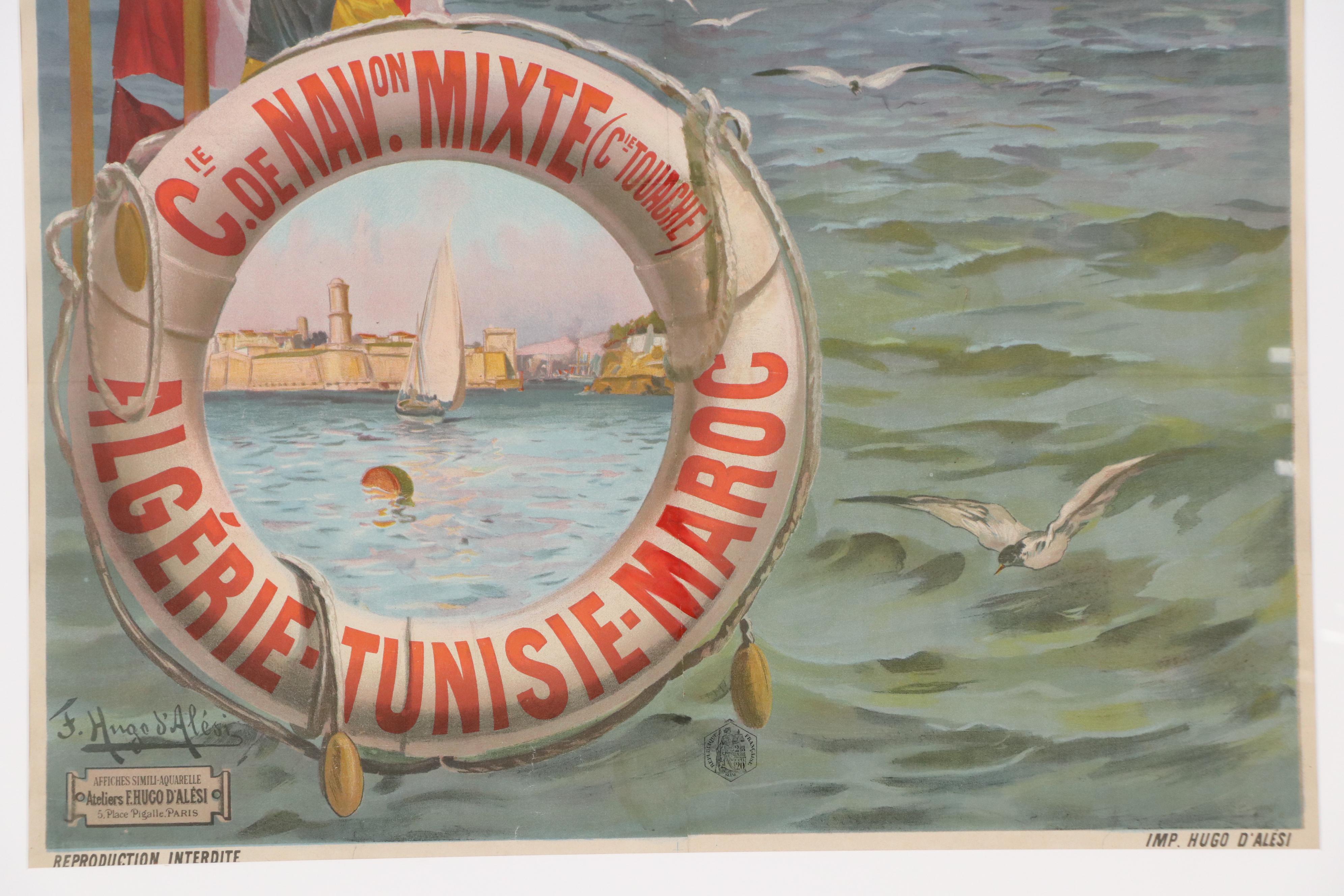 F. Hugo d'Alesi Chromolithograph "Voyages Circulaires," Early 20th Century