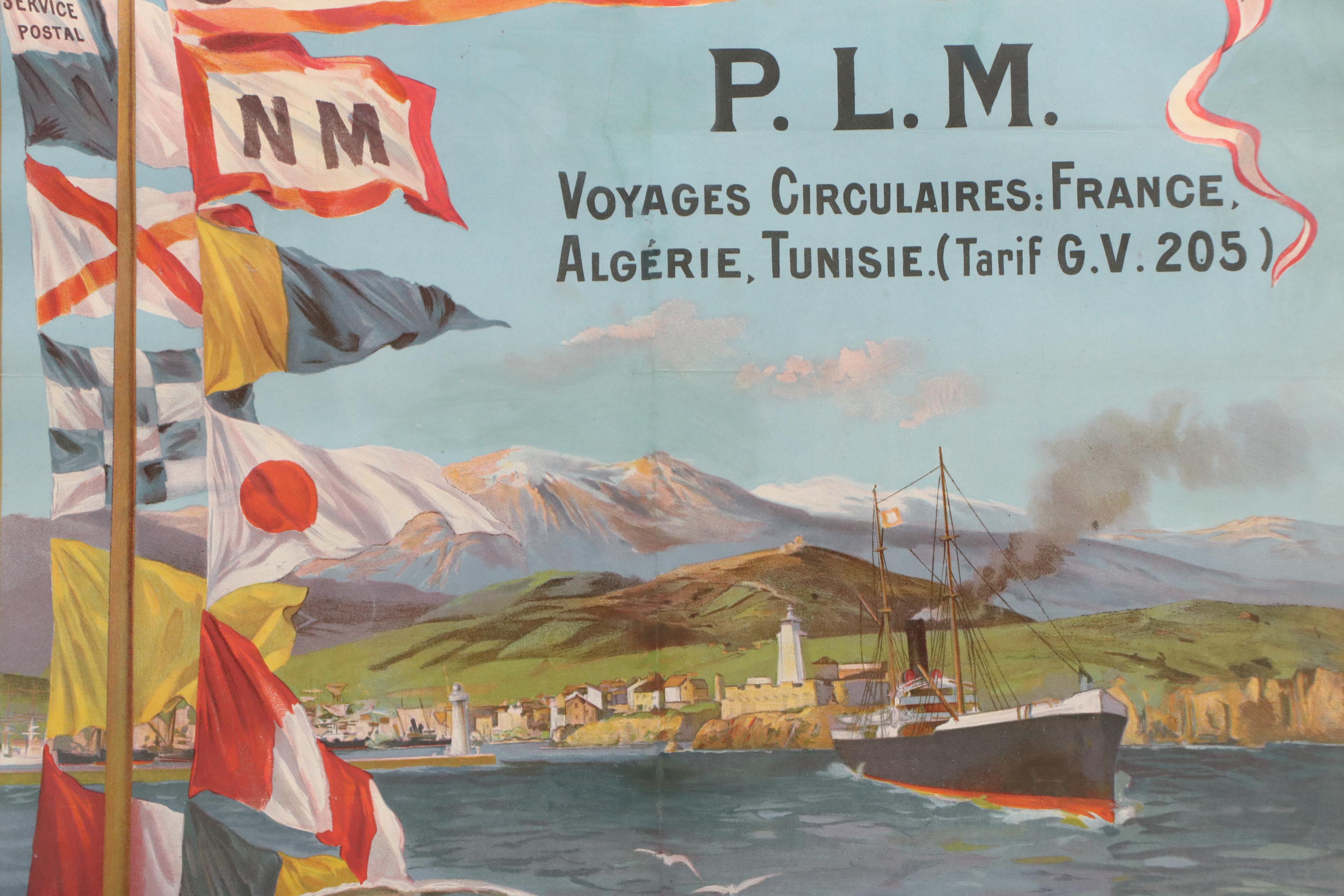 F. Hugo d'Alesi Chromolithograph "Voyages Circulaires," Early 20th Century