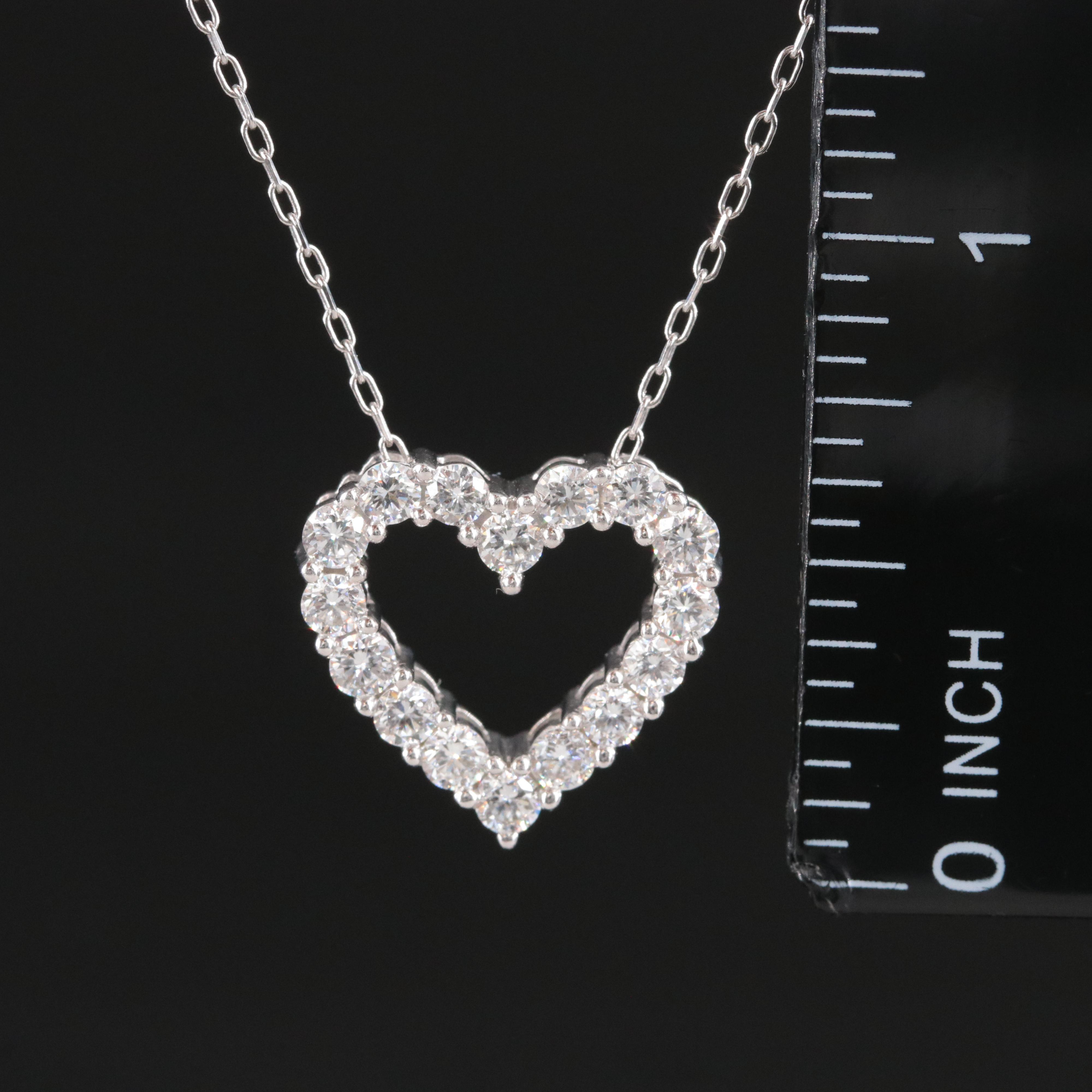 14K 1.05 CTW Lab Grown Diamond Heart Pendant Necklace