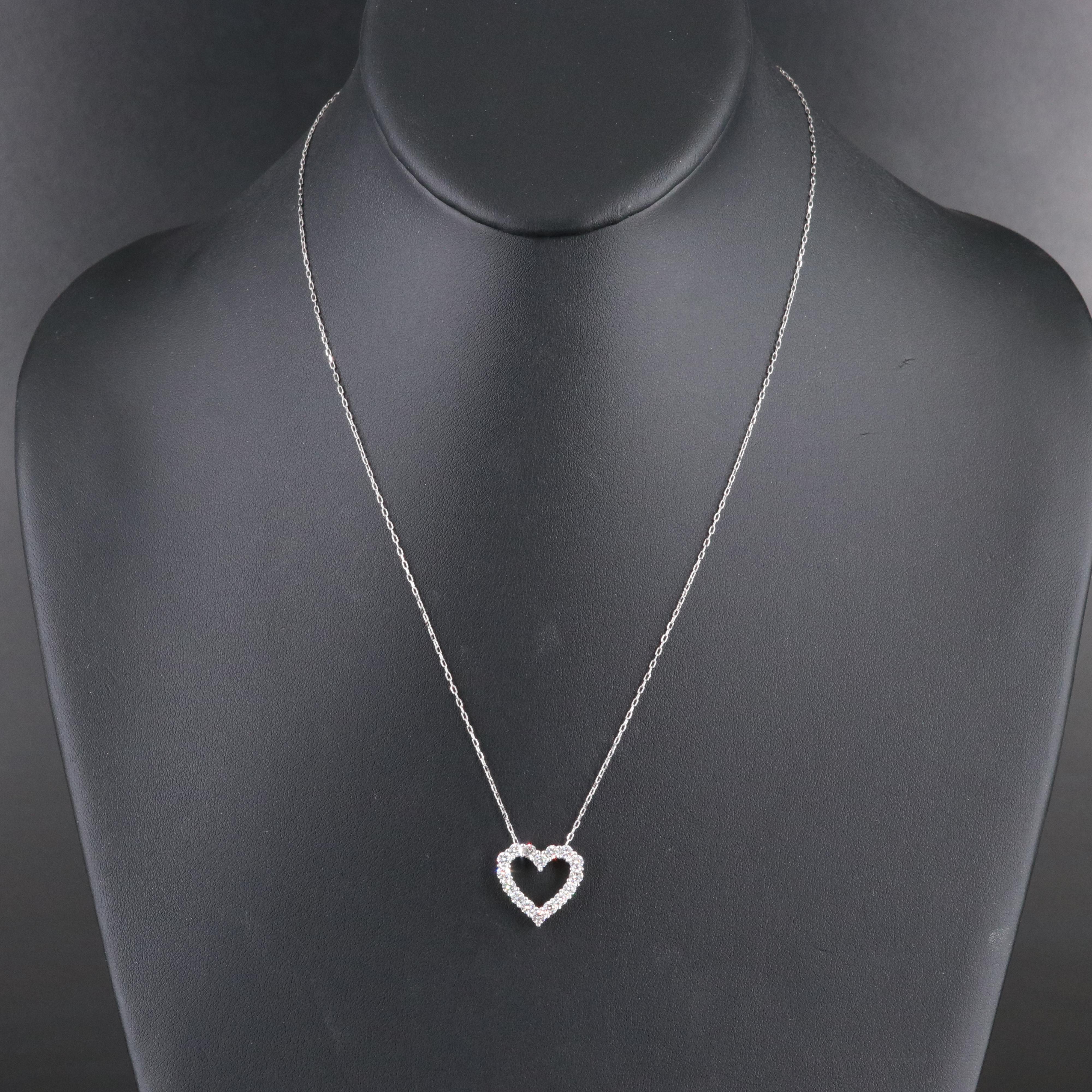 14K 1.05 CTW Lab Grown Diamond Heart Pendant Necklace
