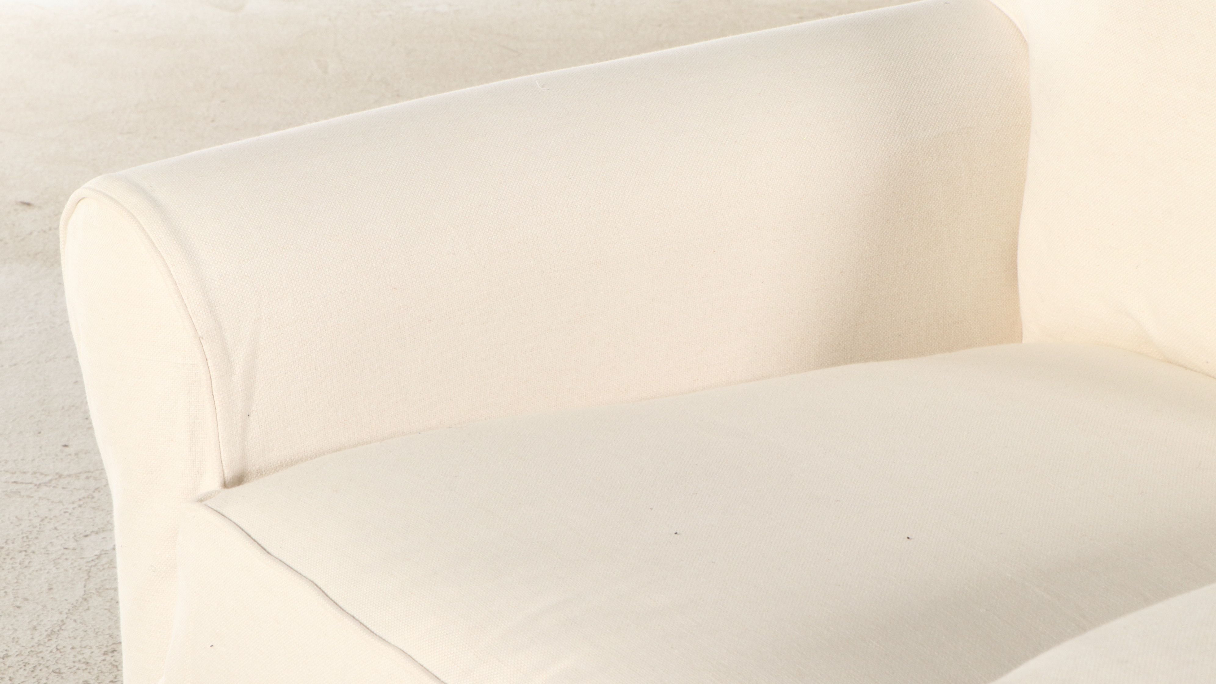 Arhaus Camden Collection Upholstered Swivel Armchair with Slipcover