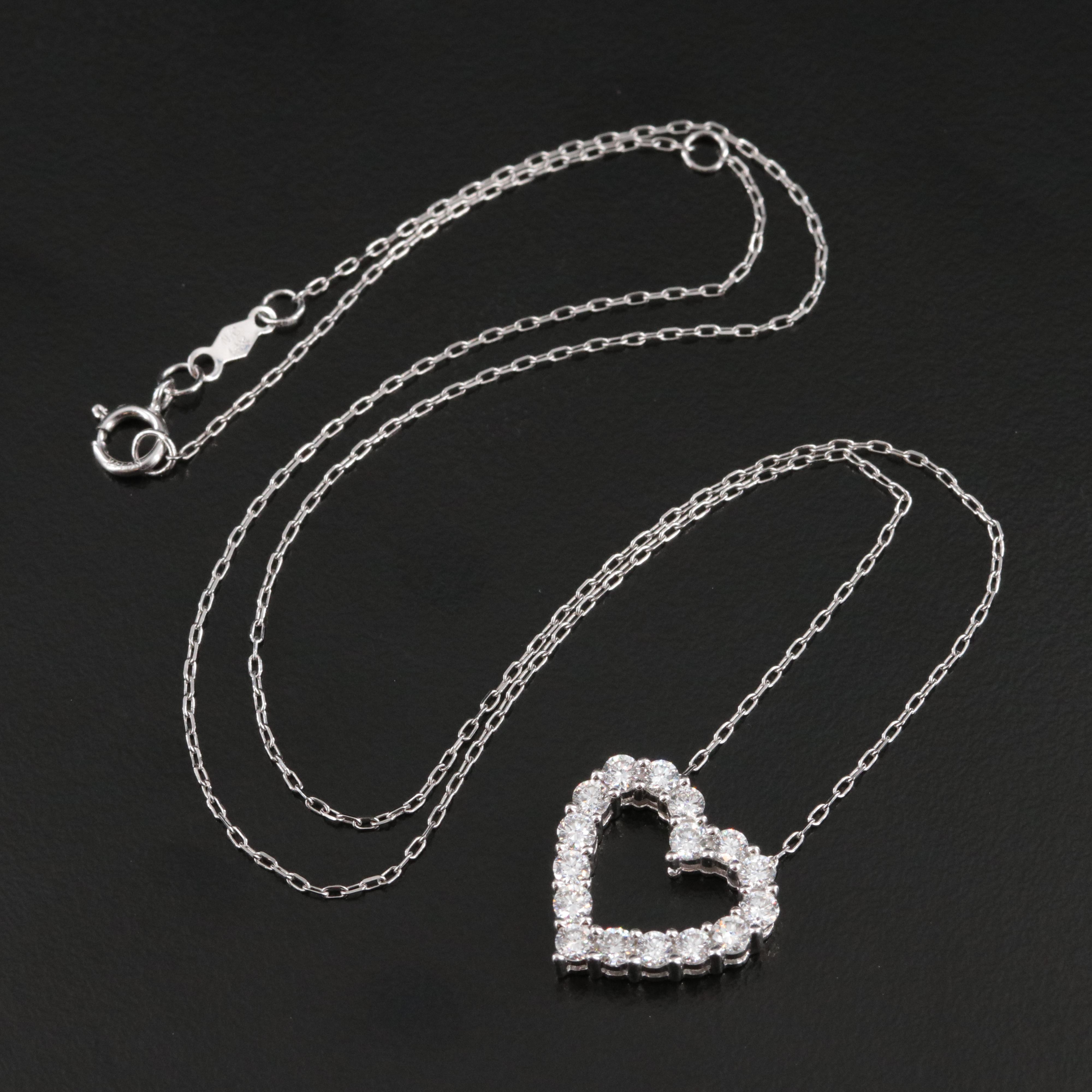 14K 1.05 CTW Lab Grown Diamond Heart Pendant Necklace