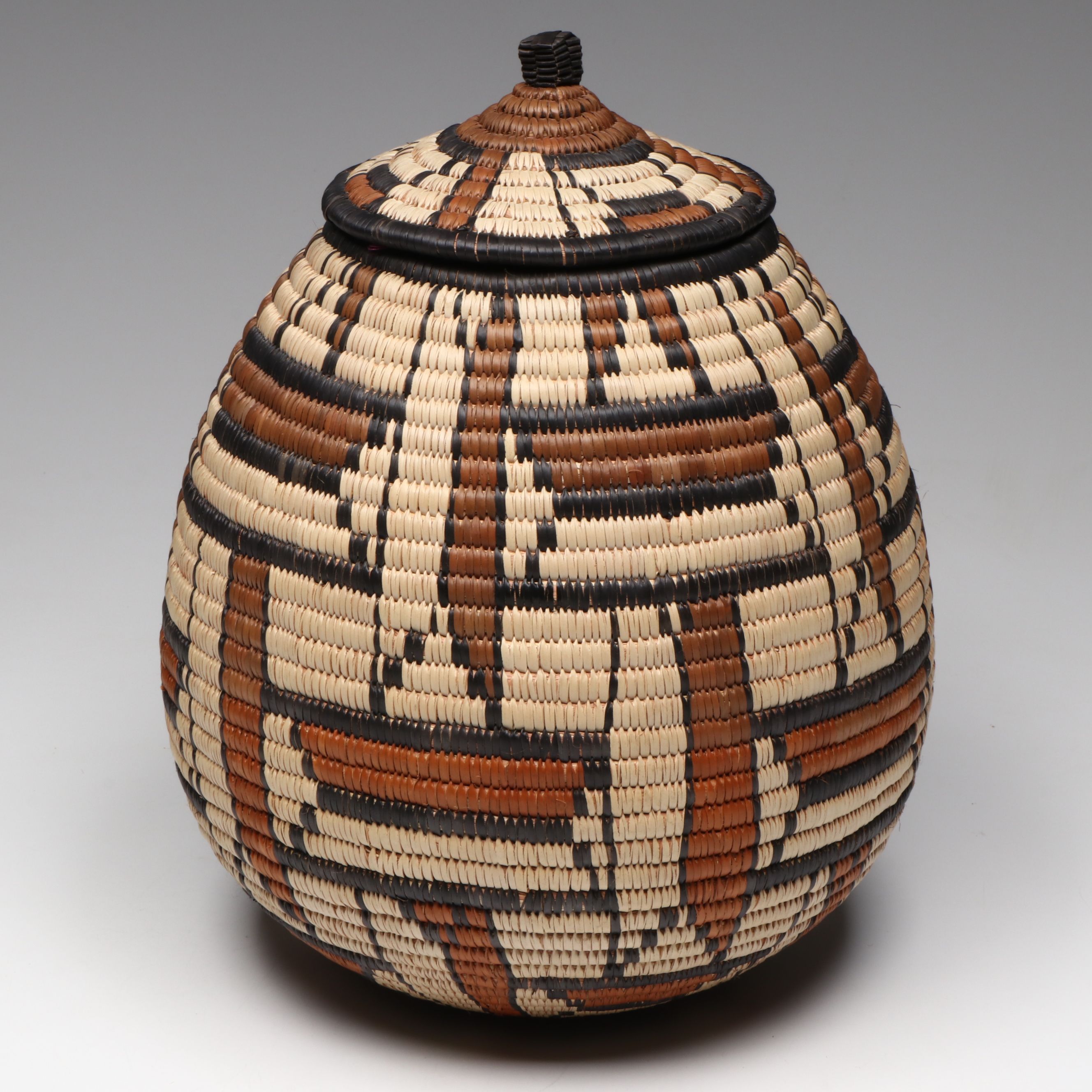 Zodwa Thangu and Norah Khumalo Zulu Handwoven Ilala Palm Ukhamba Baskets