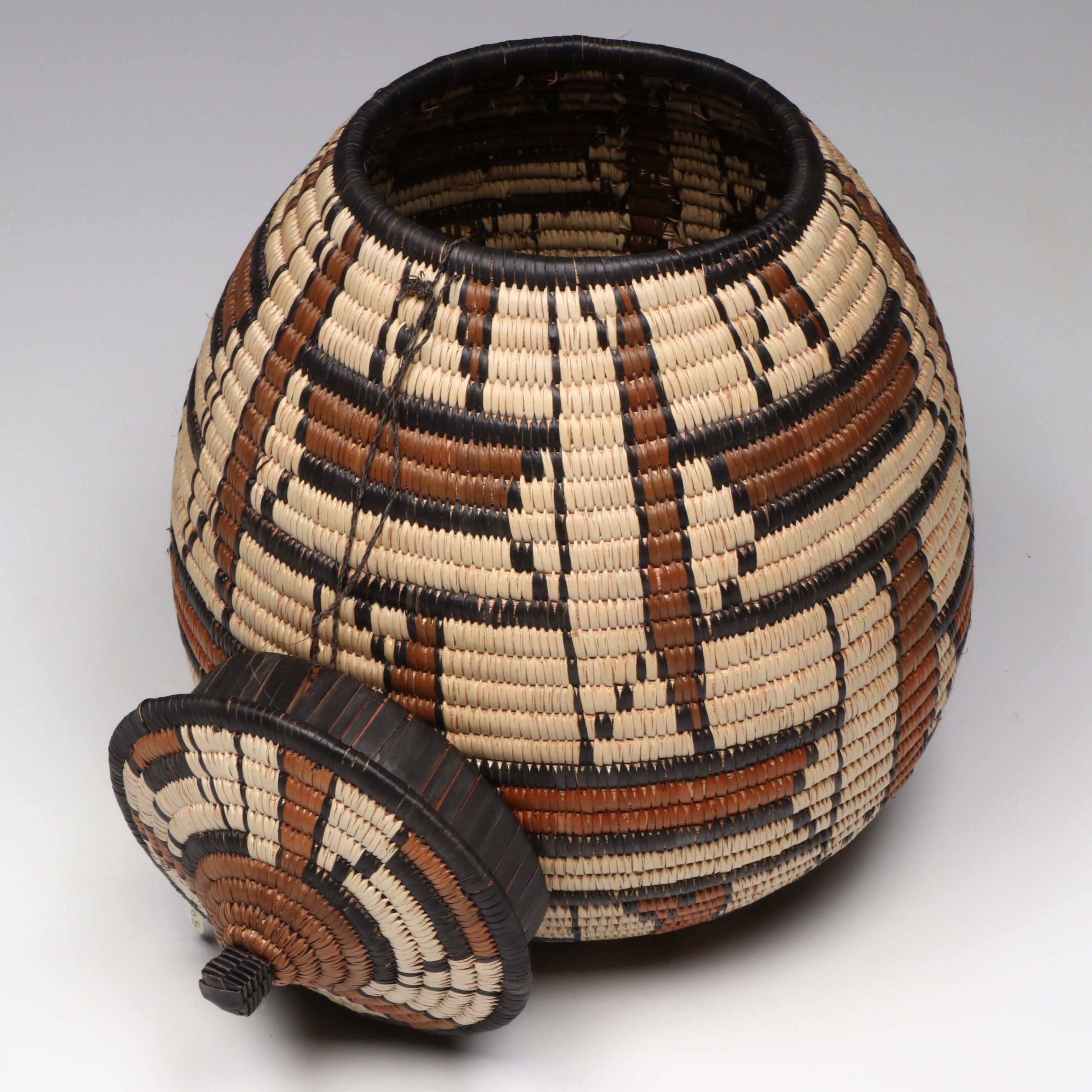 Zodwa Thangu and Norah Khumalo Zulu Handwoven Ilala Palm Ukhamba Baskets