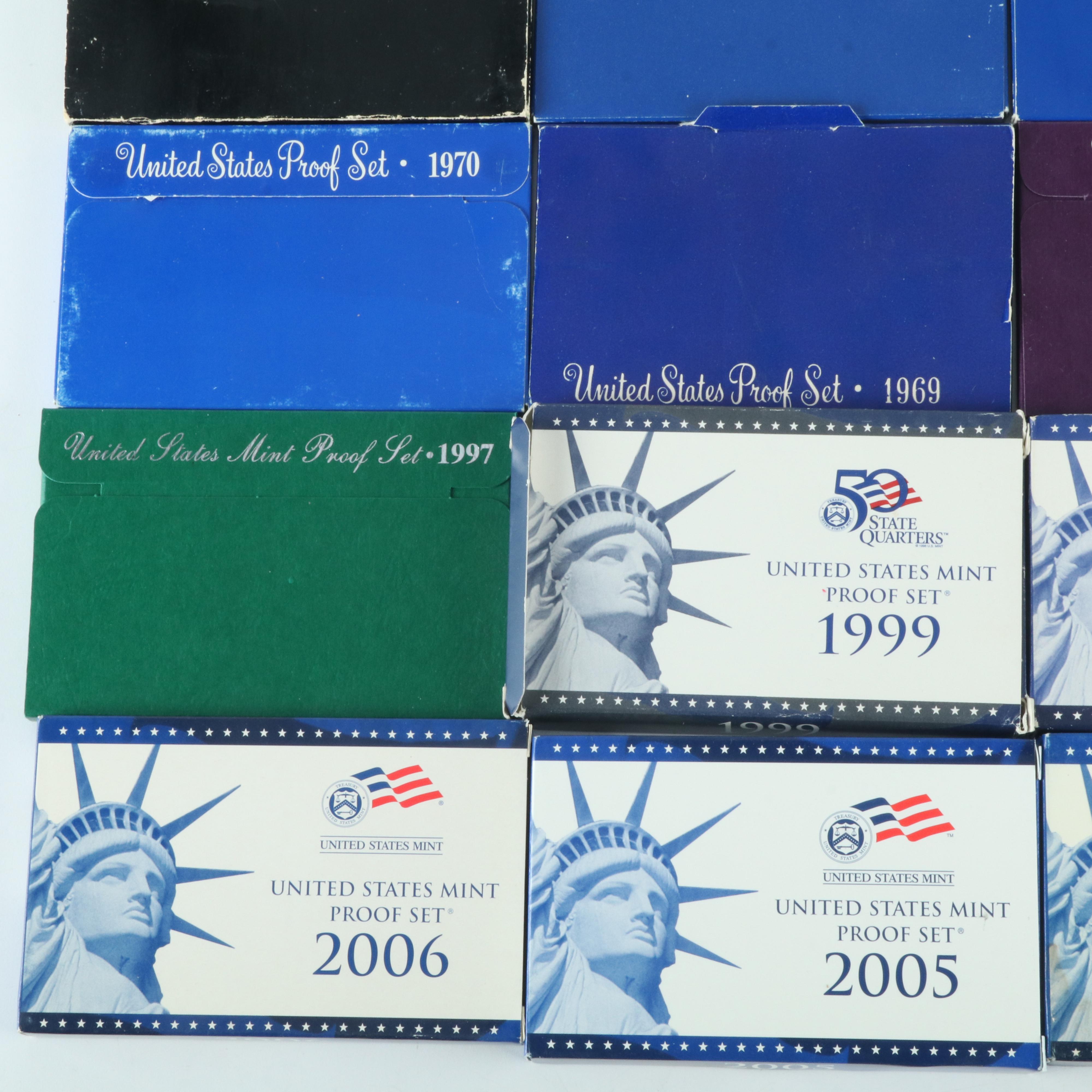 Thirty Different  United States Modern Proof Sets 1969-2007