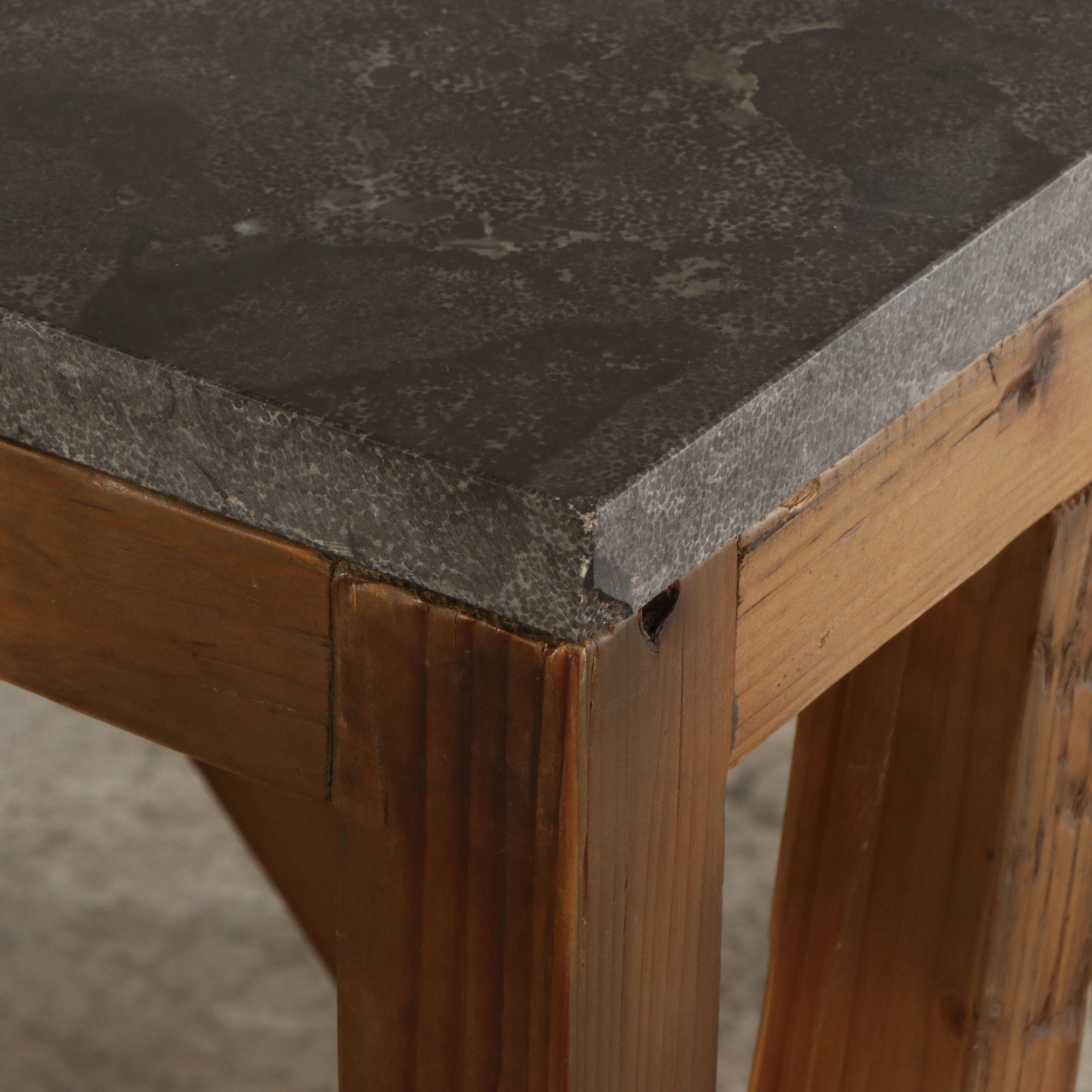 Arhaus Furniture Stone Top Reclaimed Pine Console Table