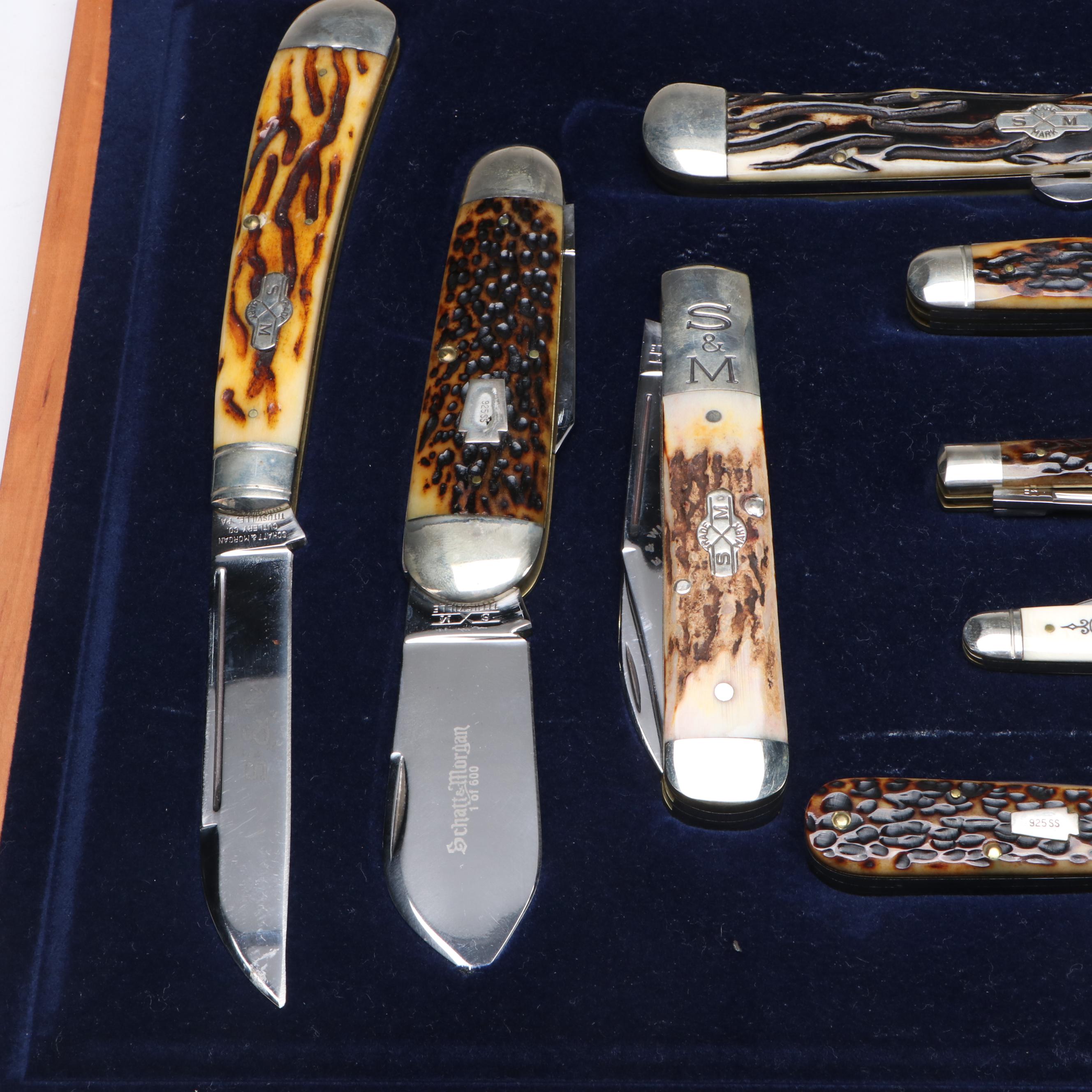 Queen Cutlery Schatt & Morgan Folding Knives in Presentation Case
