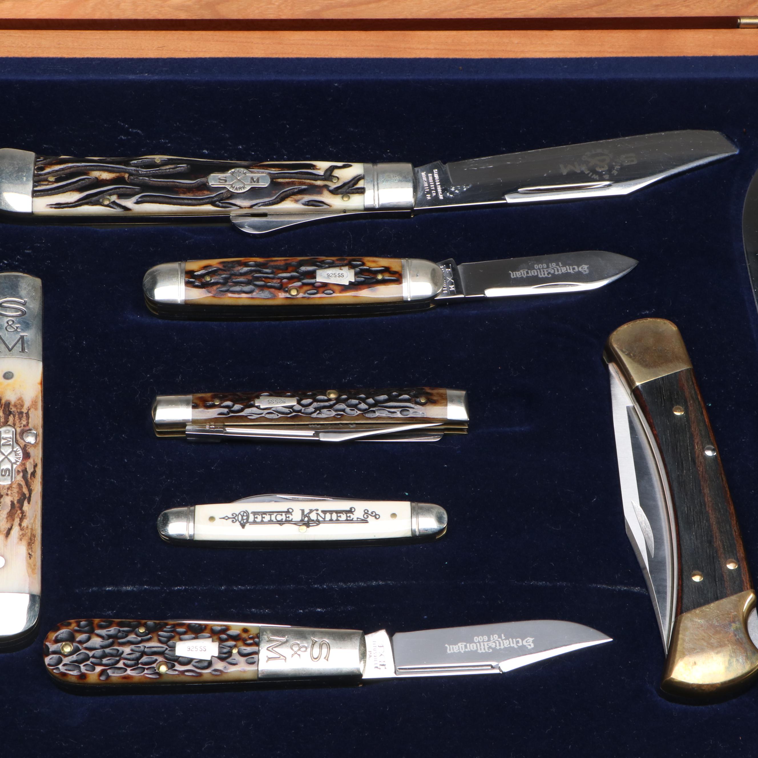 Queen Cutlery Schatt & Morgan Folding Knives in Presentation Case