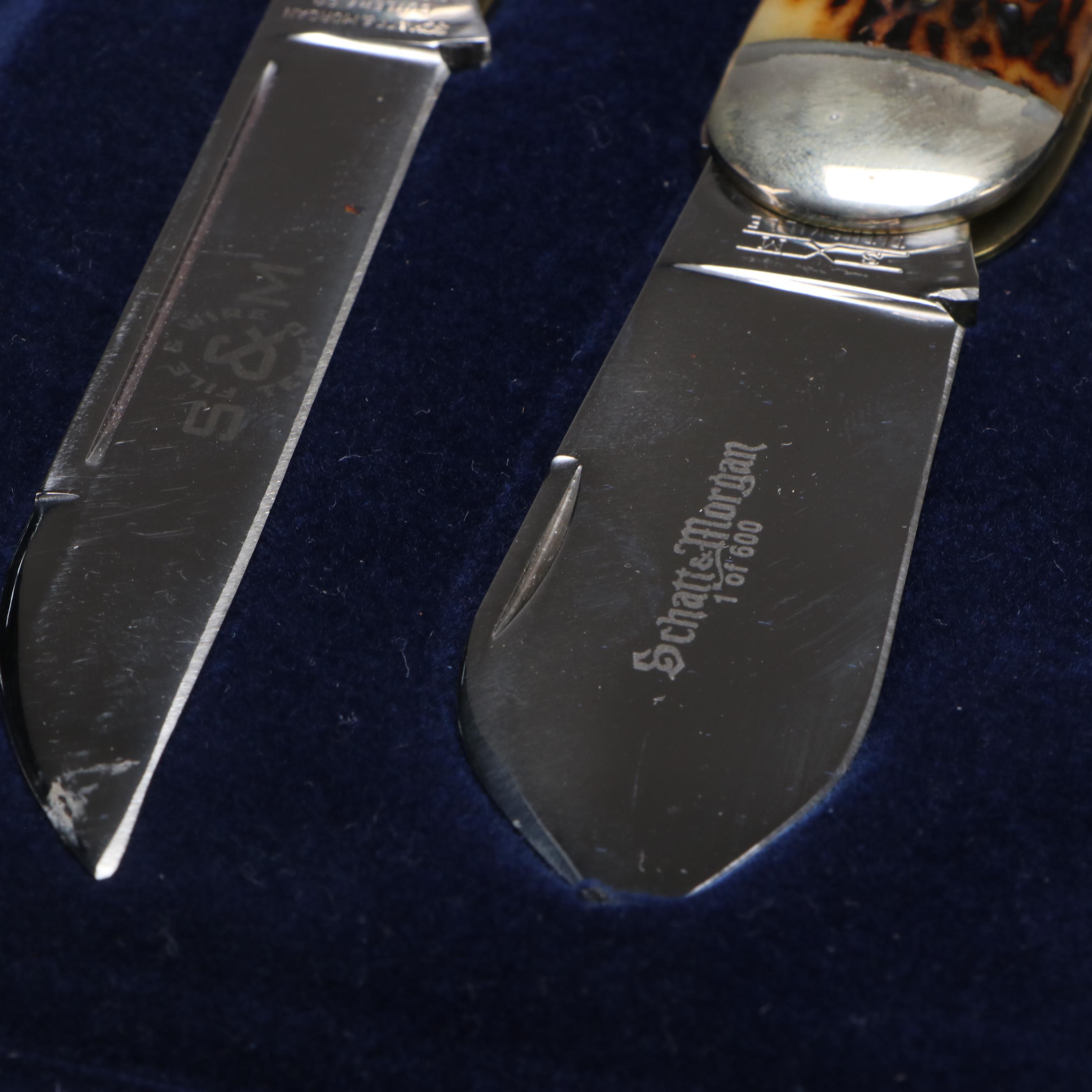 Queen Cutlery Schatt & Morgan Folding Knives in Presentation Case