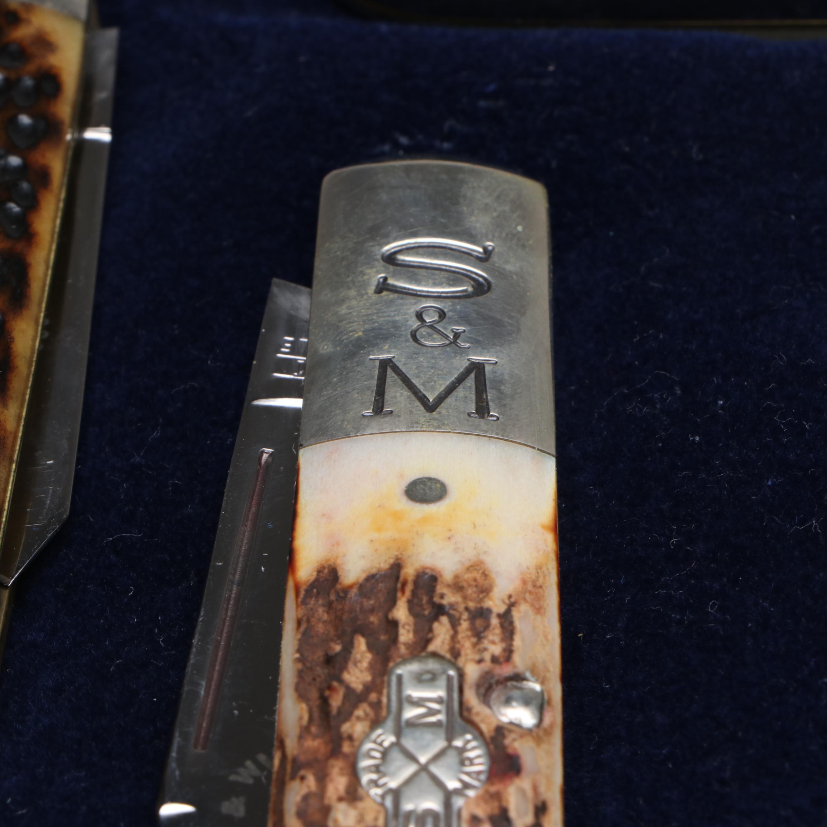 Queen Cutlery Schatt & Morgan Folding Knives in Presentation Case