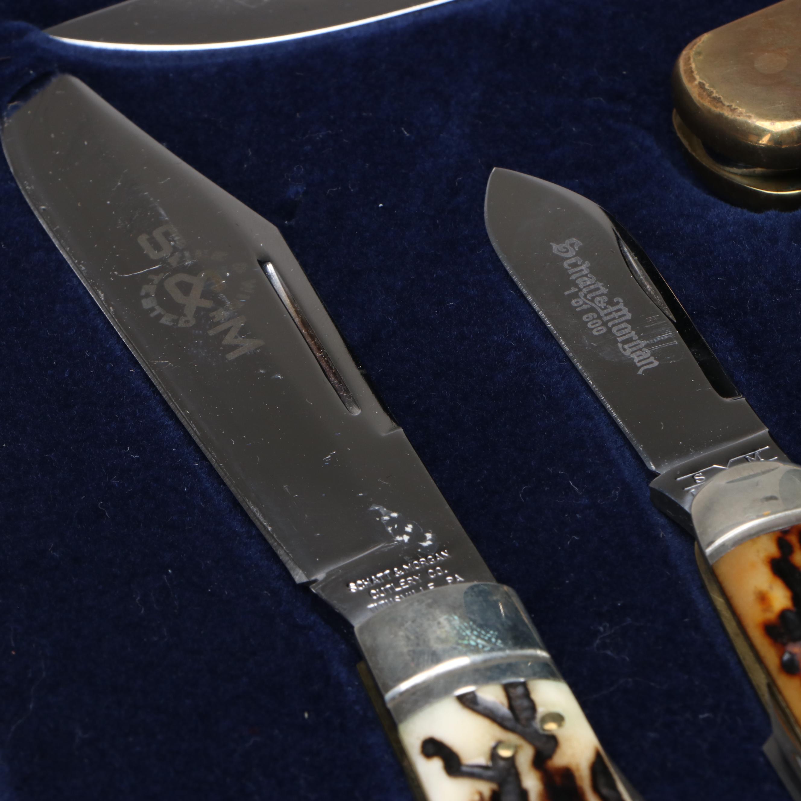 Queen Cutlery Schatt & Morgan Folding Knives in Presentation Case