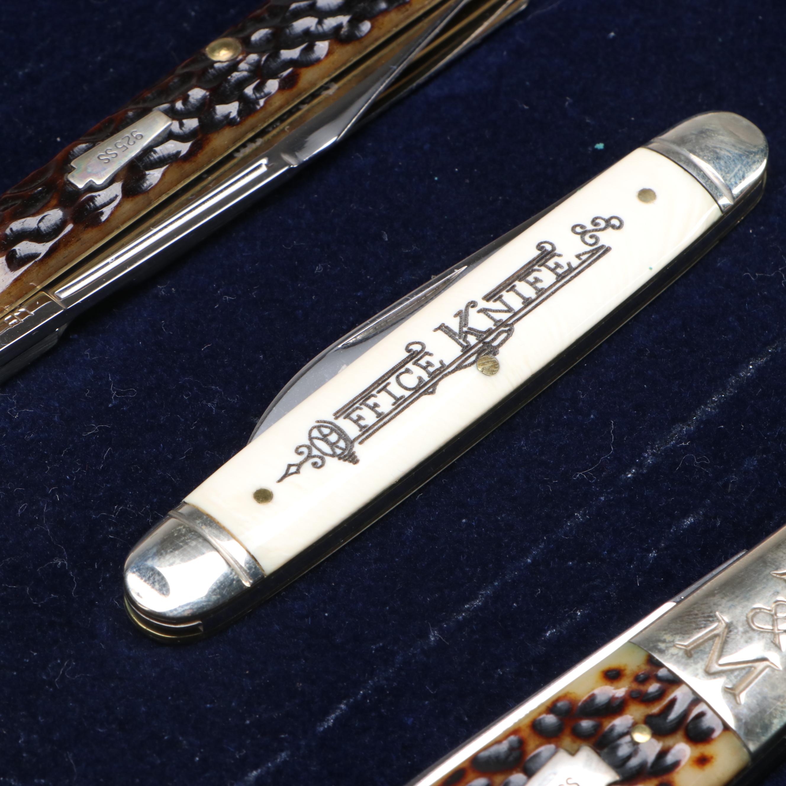 Queen Cutlery Schatt & Morgan Folding Knives in Presentation Case