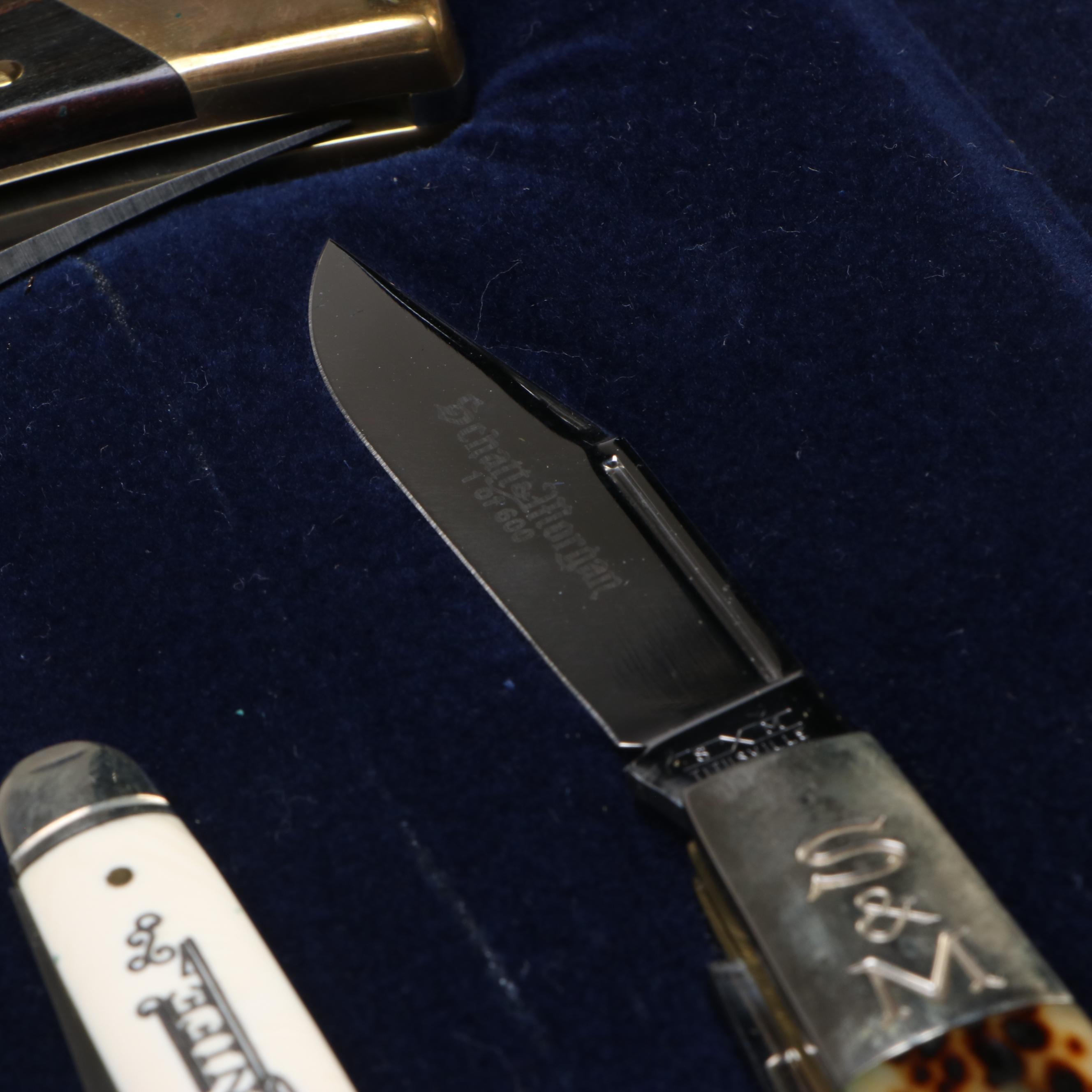 Queen Cutlery Schatt & Morgan Folding Knives in Presentation Case