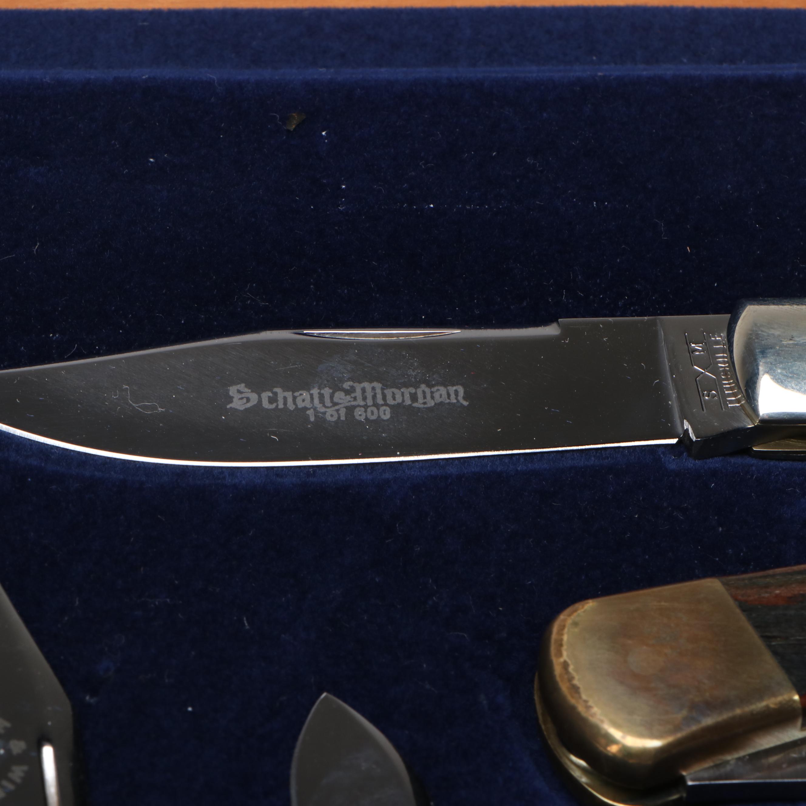 Queen Cutlery Schatt & Morgan Folding Knives in Presentation Case