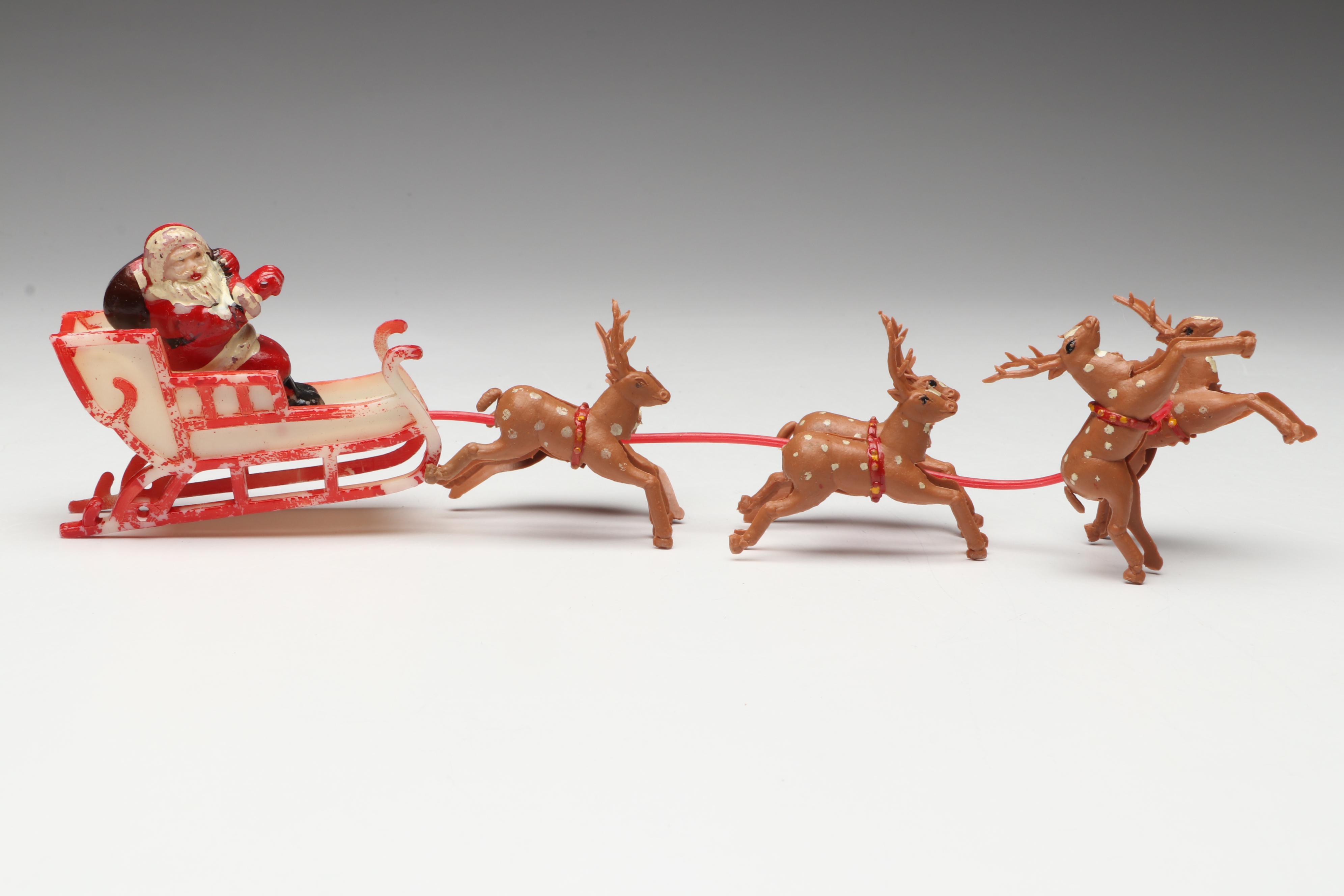 Rosbro with Other Plastic Christmas Candy Containers and More, Mid-20th Century