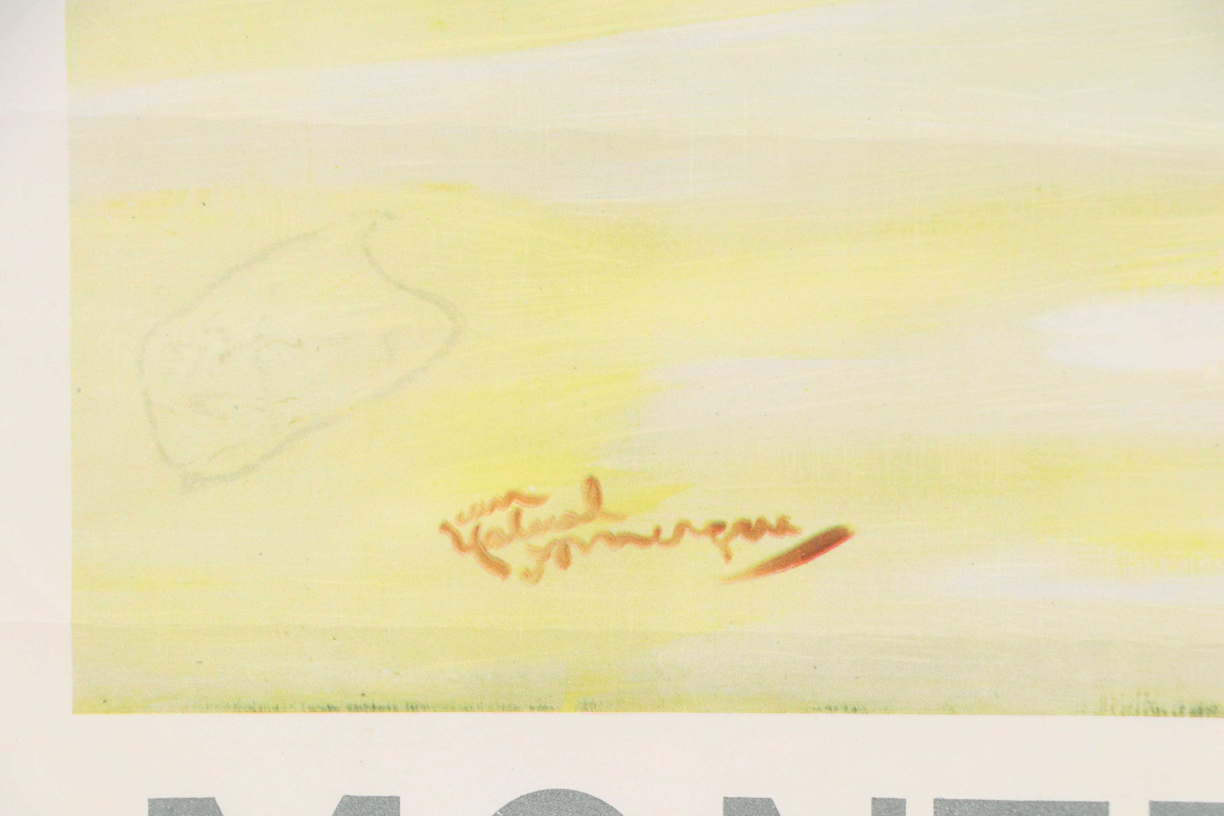 After Jean Gabriel Domergue Offset Lithograph "Monte Carlo," Mid-20th Century