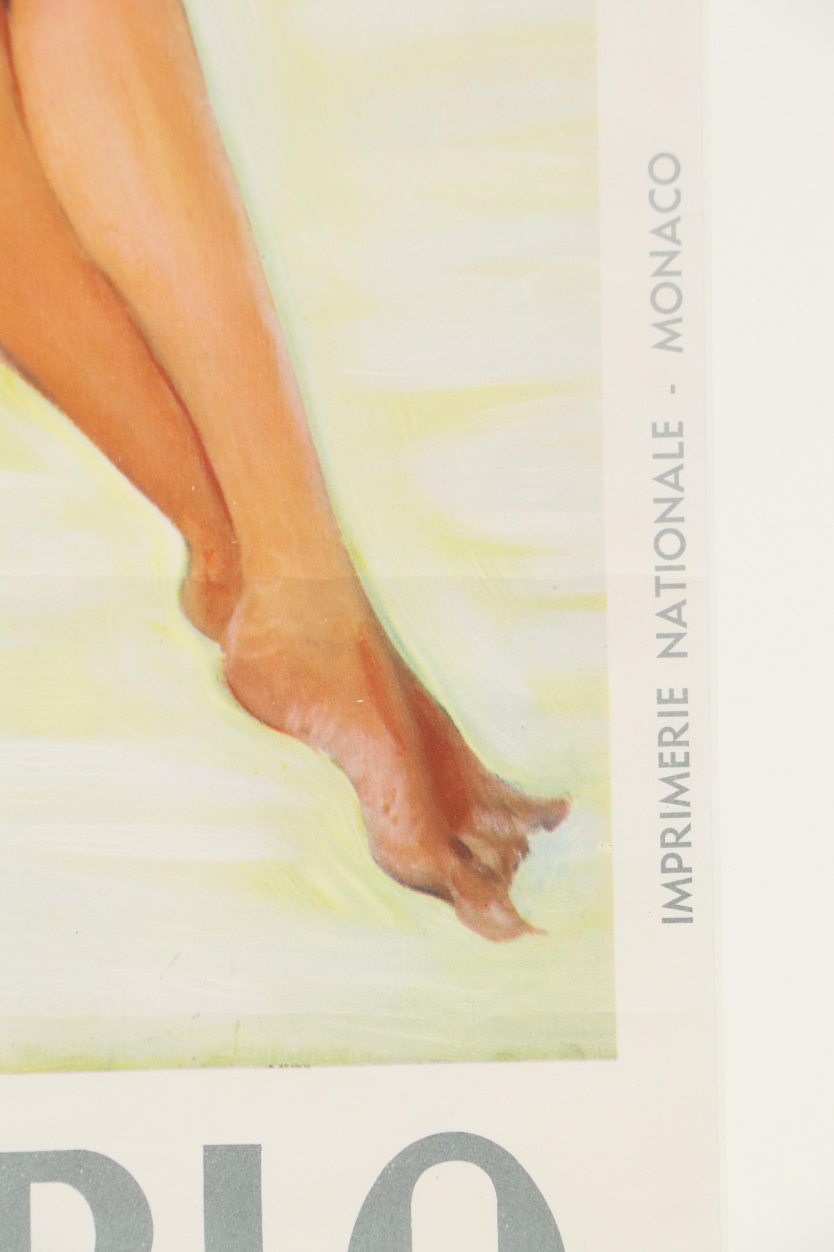 After Jean Gabriel Domergue Offset Lithograph "Monte Carlo," Mid-20th Century