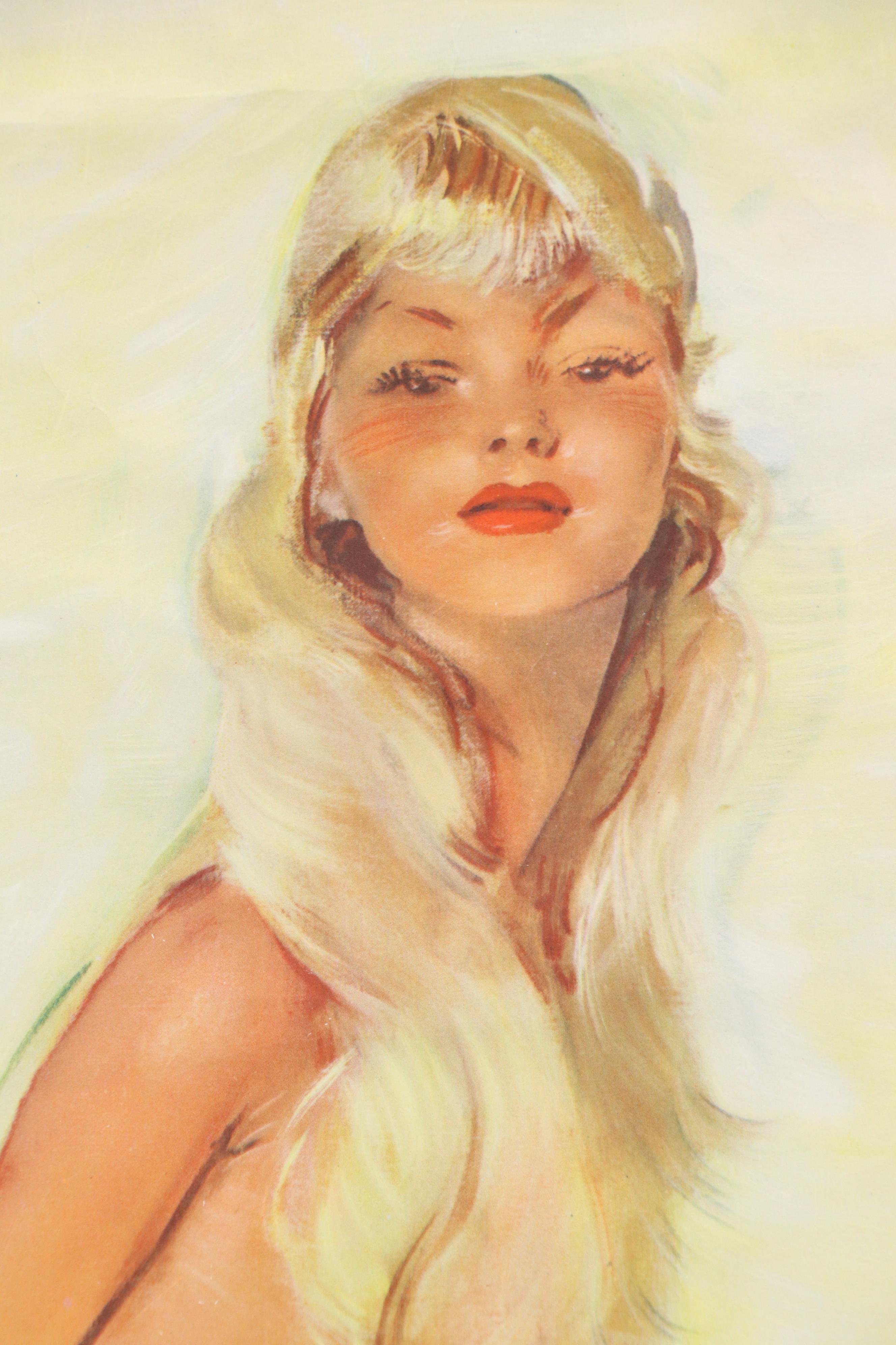 After Jean Gabriel Domergue Offset Lithograph "Monte Carlo," Mid-20th Century