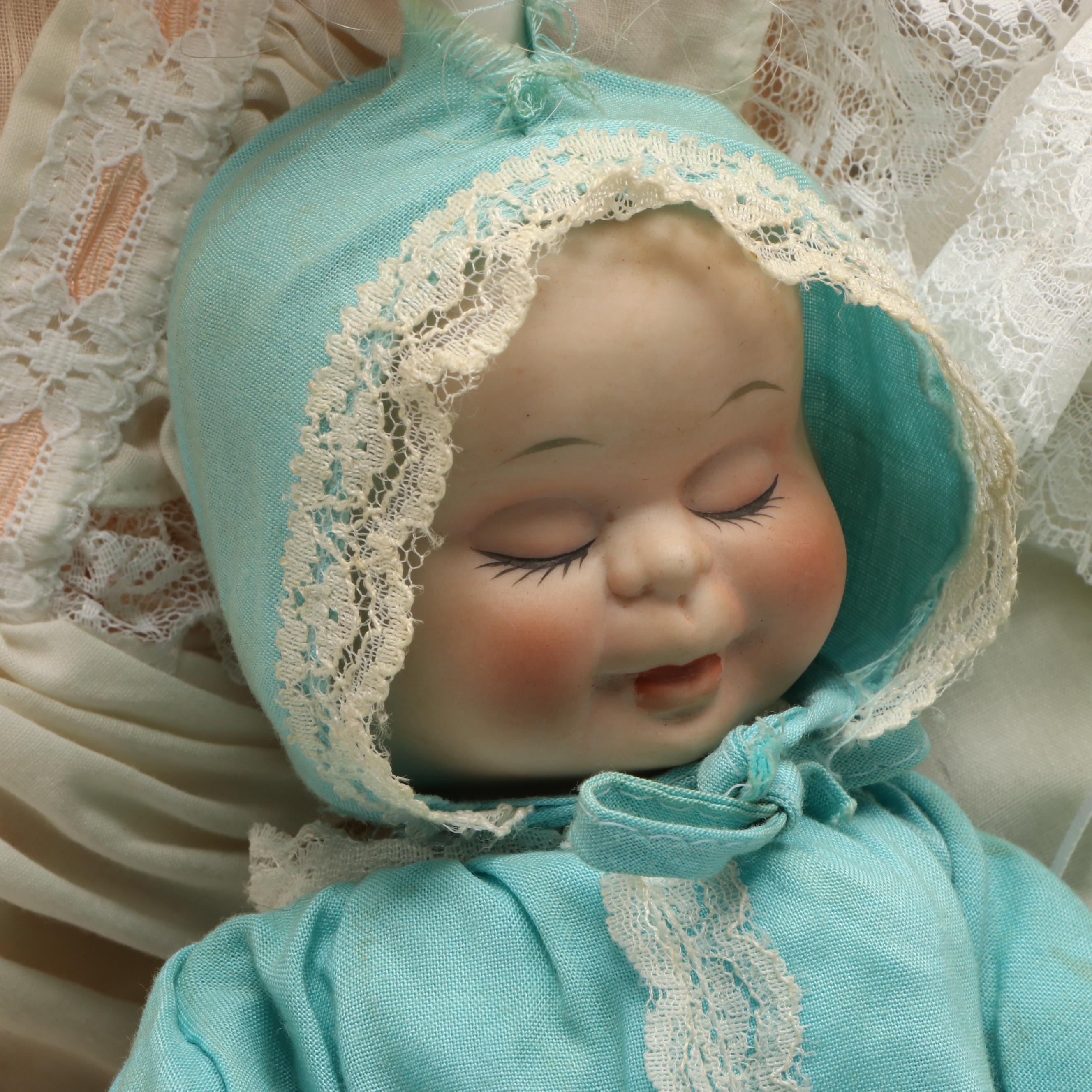 "Sugar Britches" Sleeping Doll with Other Porcelain Baby Dolls
