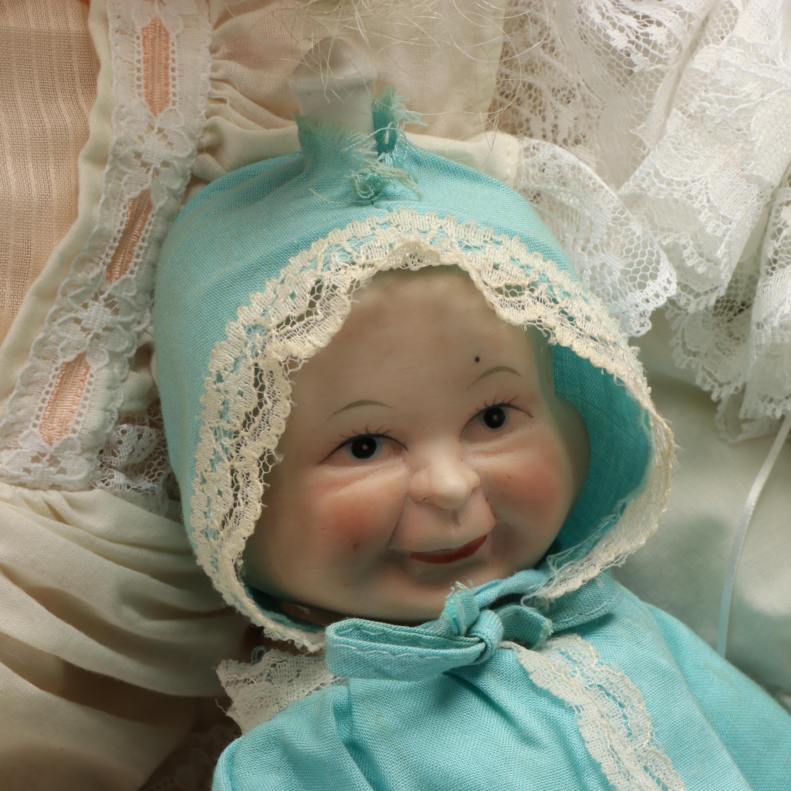 "Sugar Britches" Sleeping Doll with Other Porcelain Baby Dolls