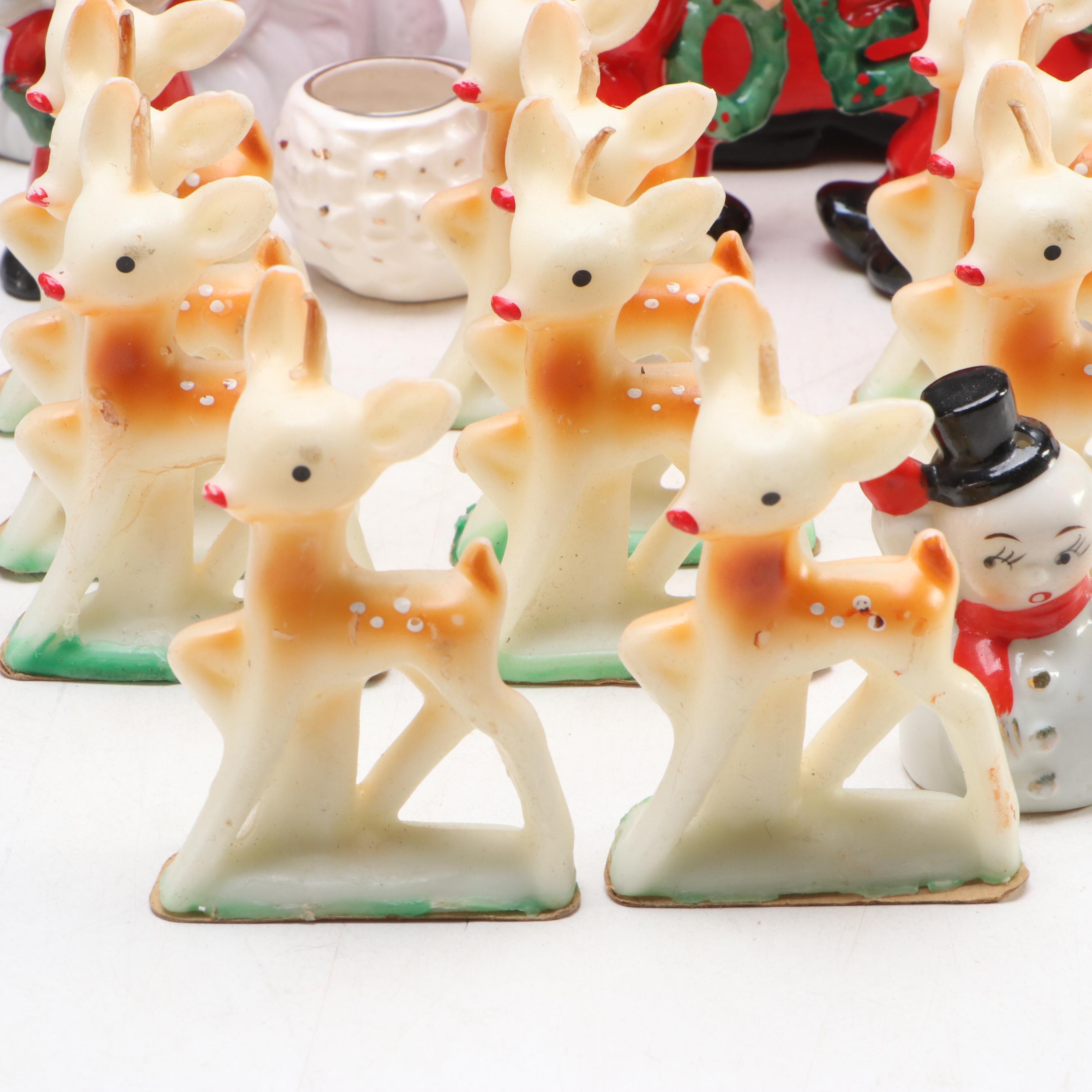 Gurley Novelty Co. "Young Rudolph" Candles with More Vintage Christmas Décor