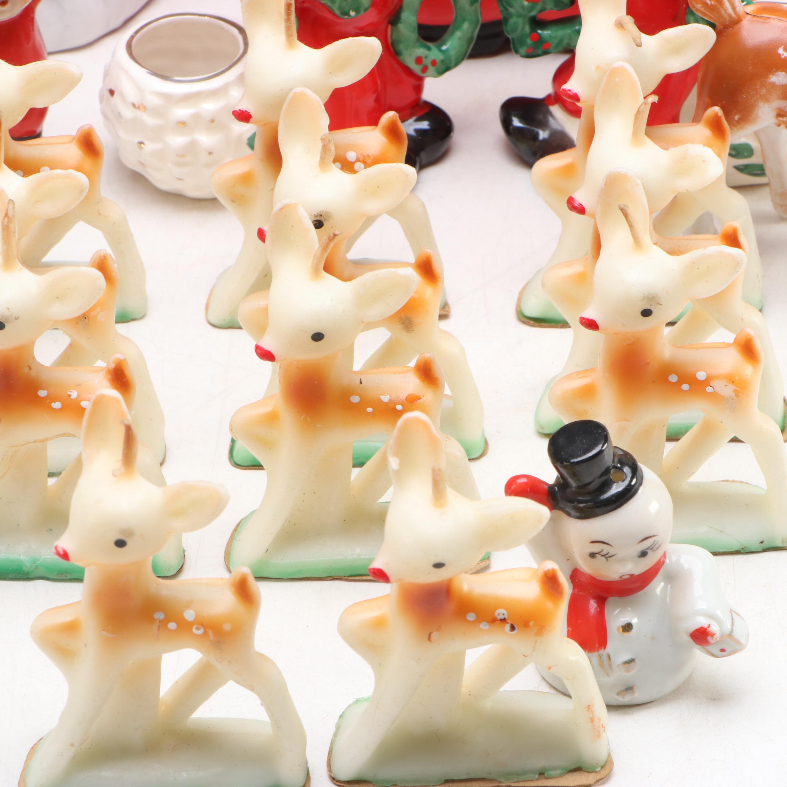 Gurley Novelty Co. "Young Rudolph" Candles with More Vintage Christmas Décor