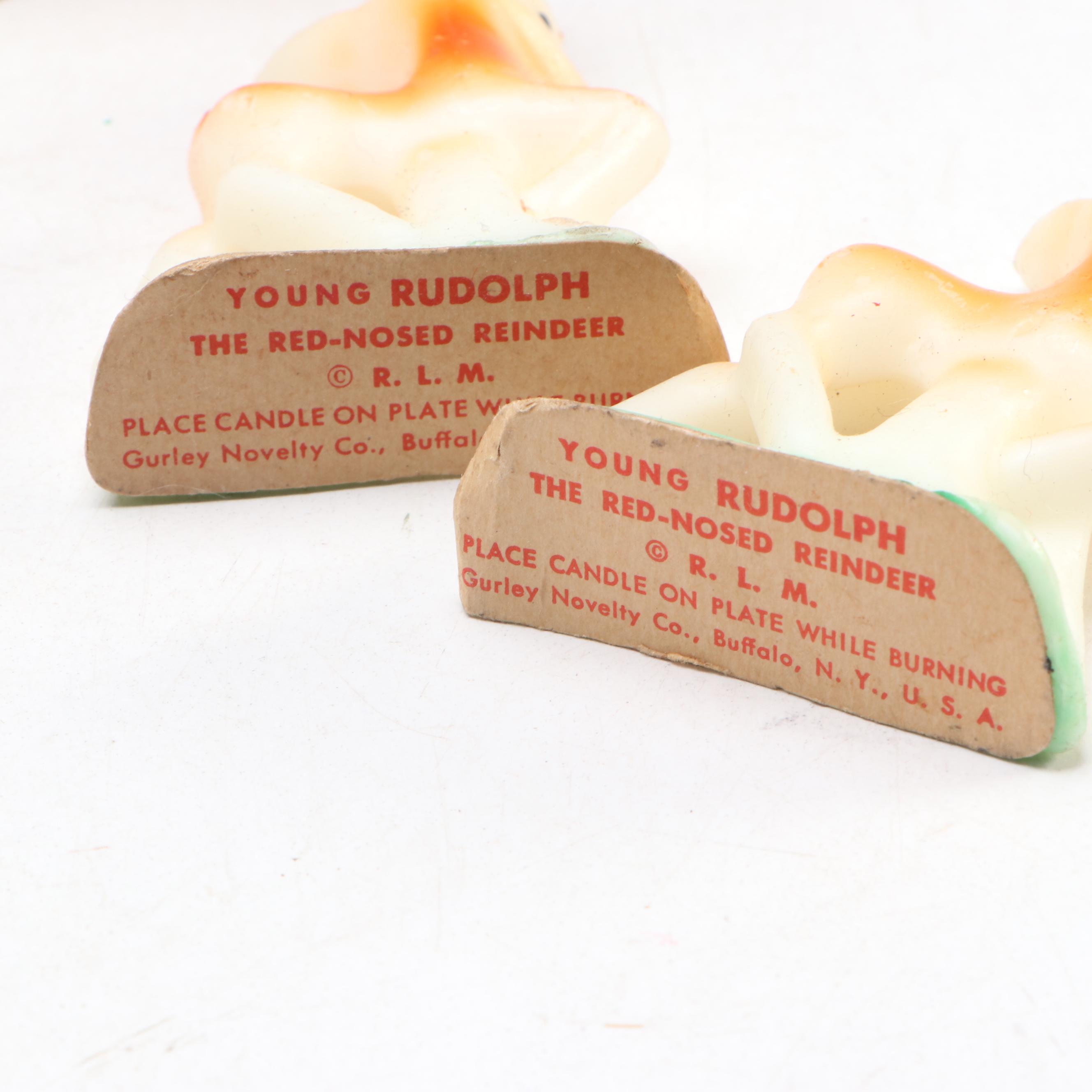 Gurley Novelty Co. "Young Rudolph" Candles with More Vintage Christmas Décor