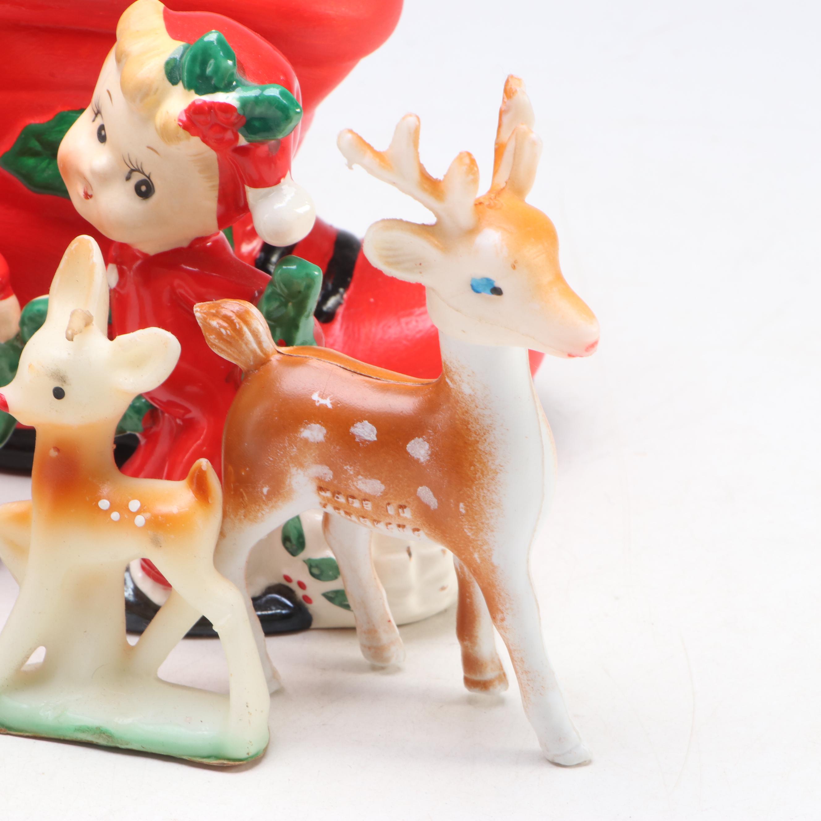 Gurley Novelty Co. "Young Rudolph" Candles with More Vintage Christmas Décor