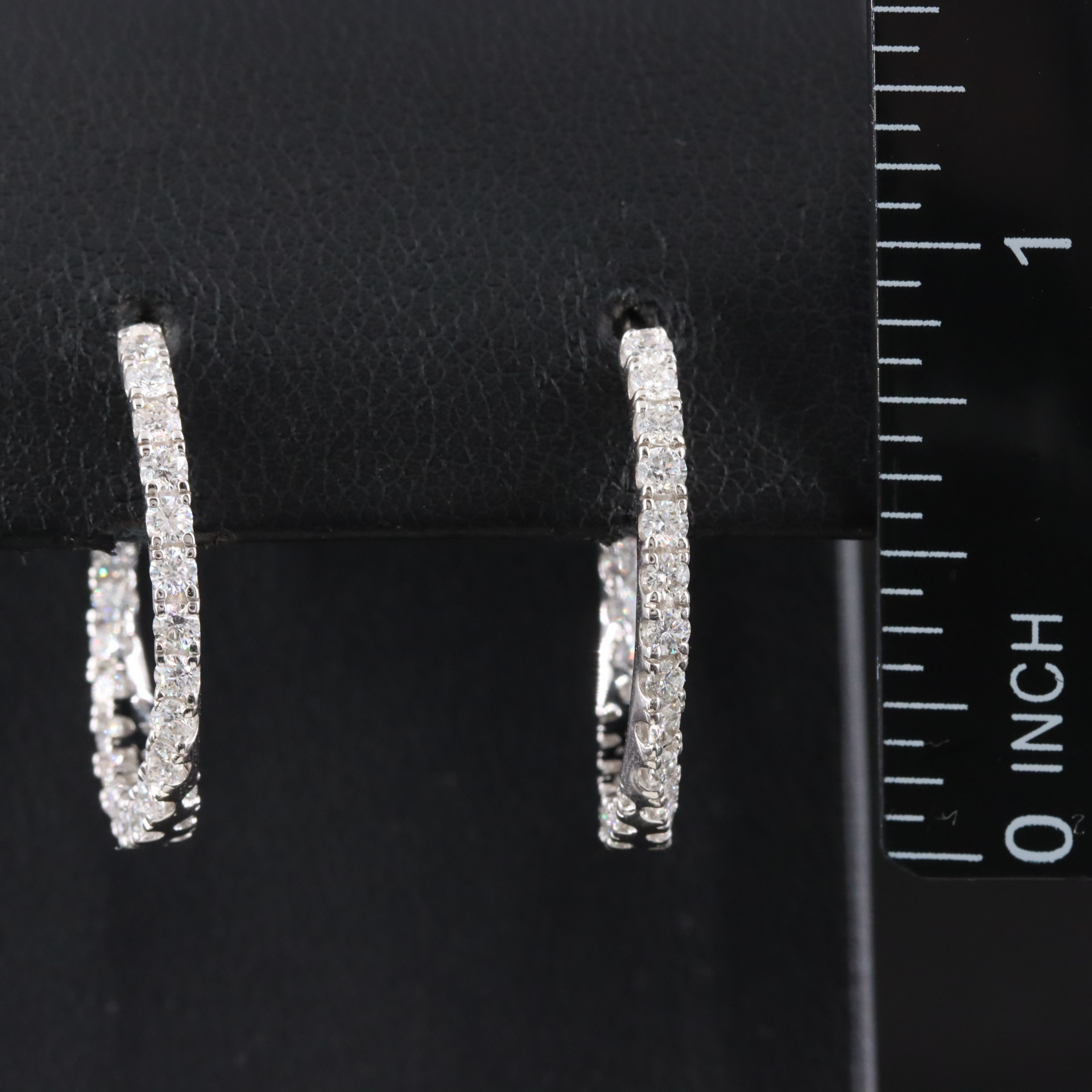 14K 1.50 CTW Lab Grown Diamond Twist J Hoop Earrings