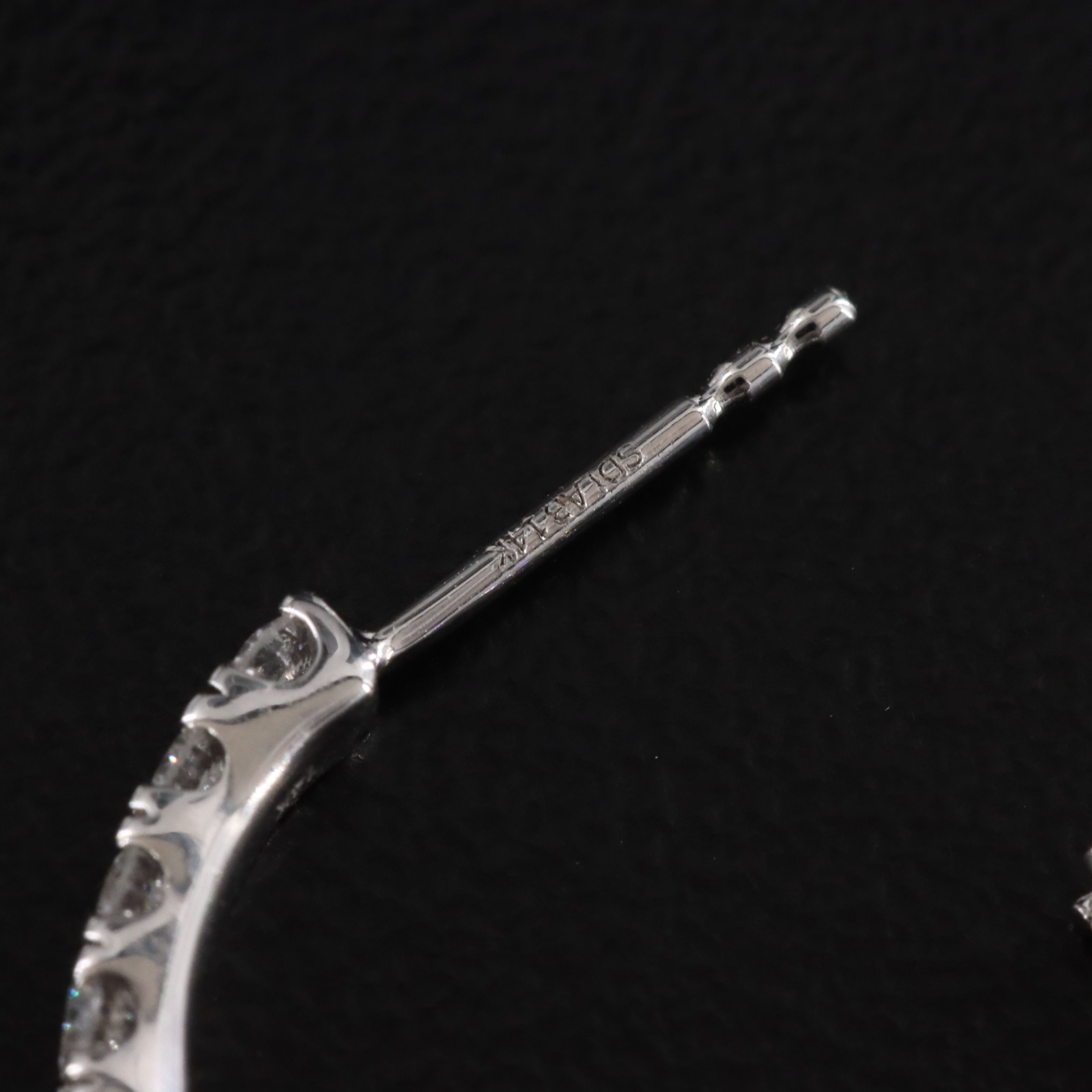 14K 1.50 CTW Lab Grown Diamond Twist J Hoop Earrings