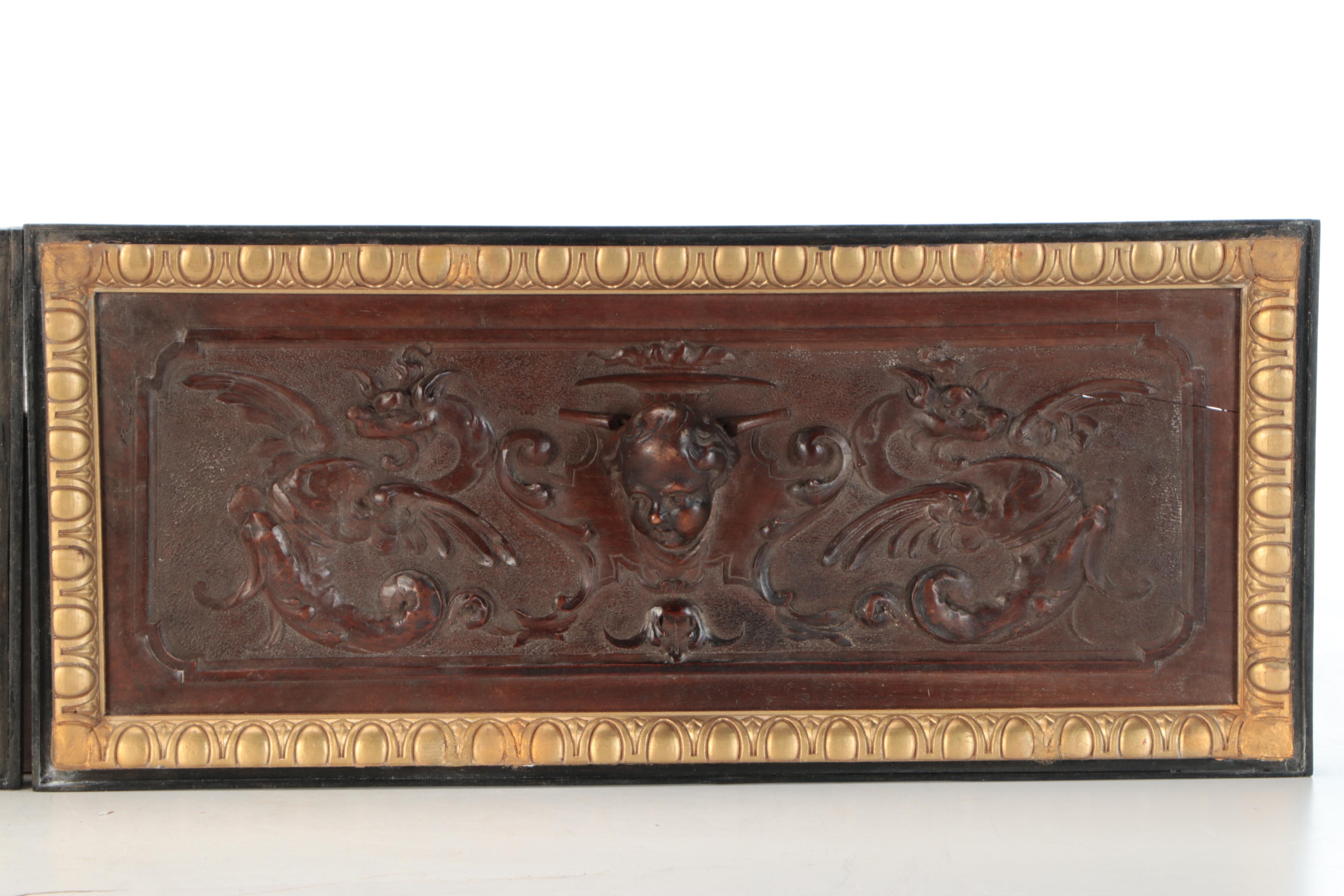 Pair of Renaissance Revival Style Patinated High Relief Panels