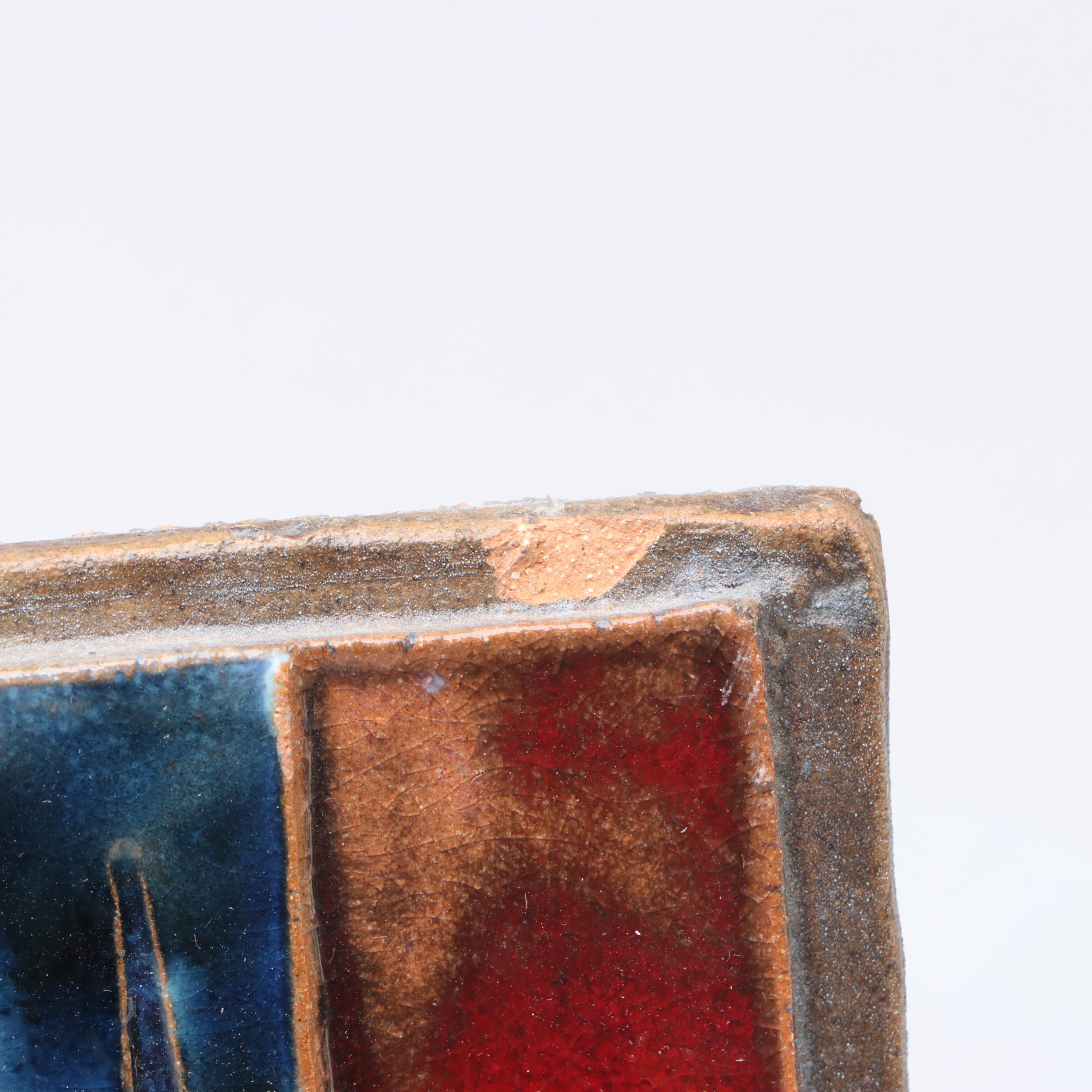 Ruth Faktor Israeli Terracotta Art Pottery Floral Tile