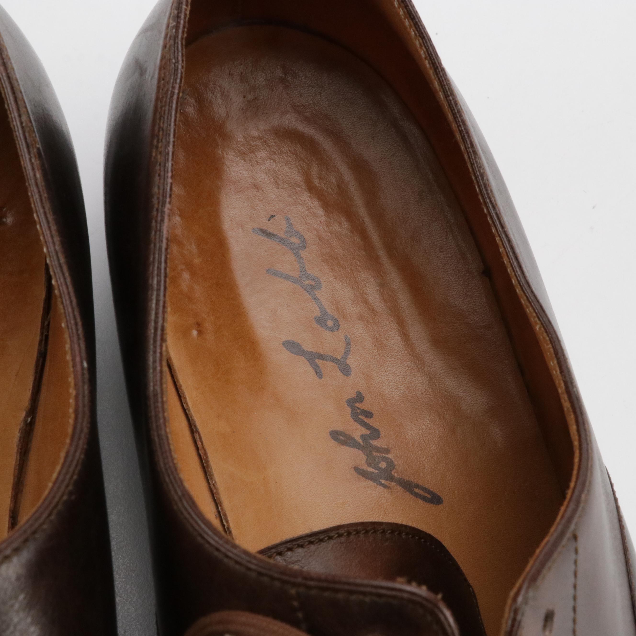 Men's John Lobb Dark Brown Leather Dress Shoes