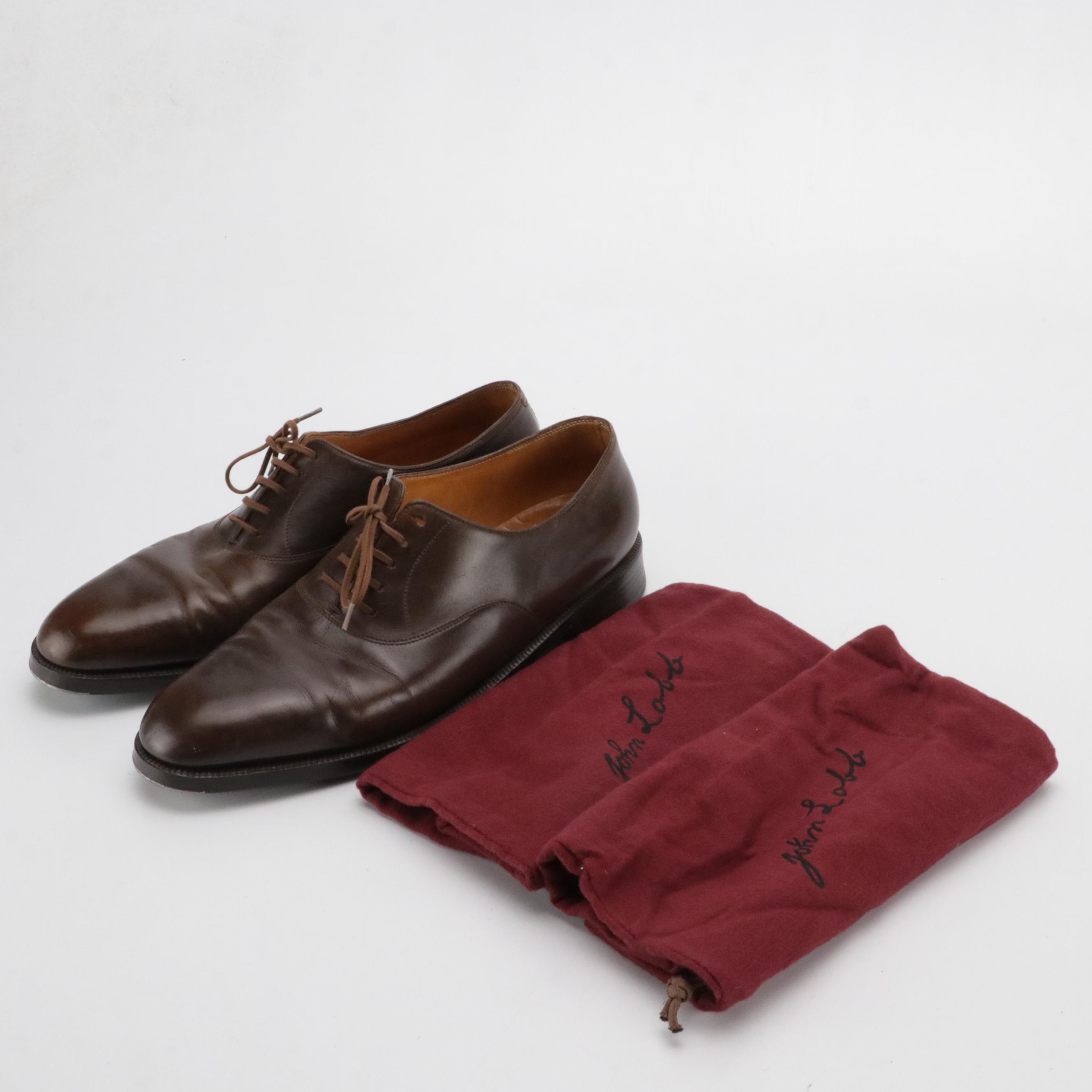 Men's John Lobb Dark Brown Leather Dress Shoes