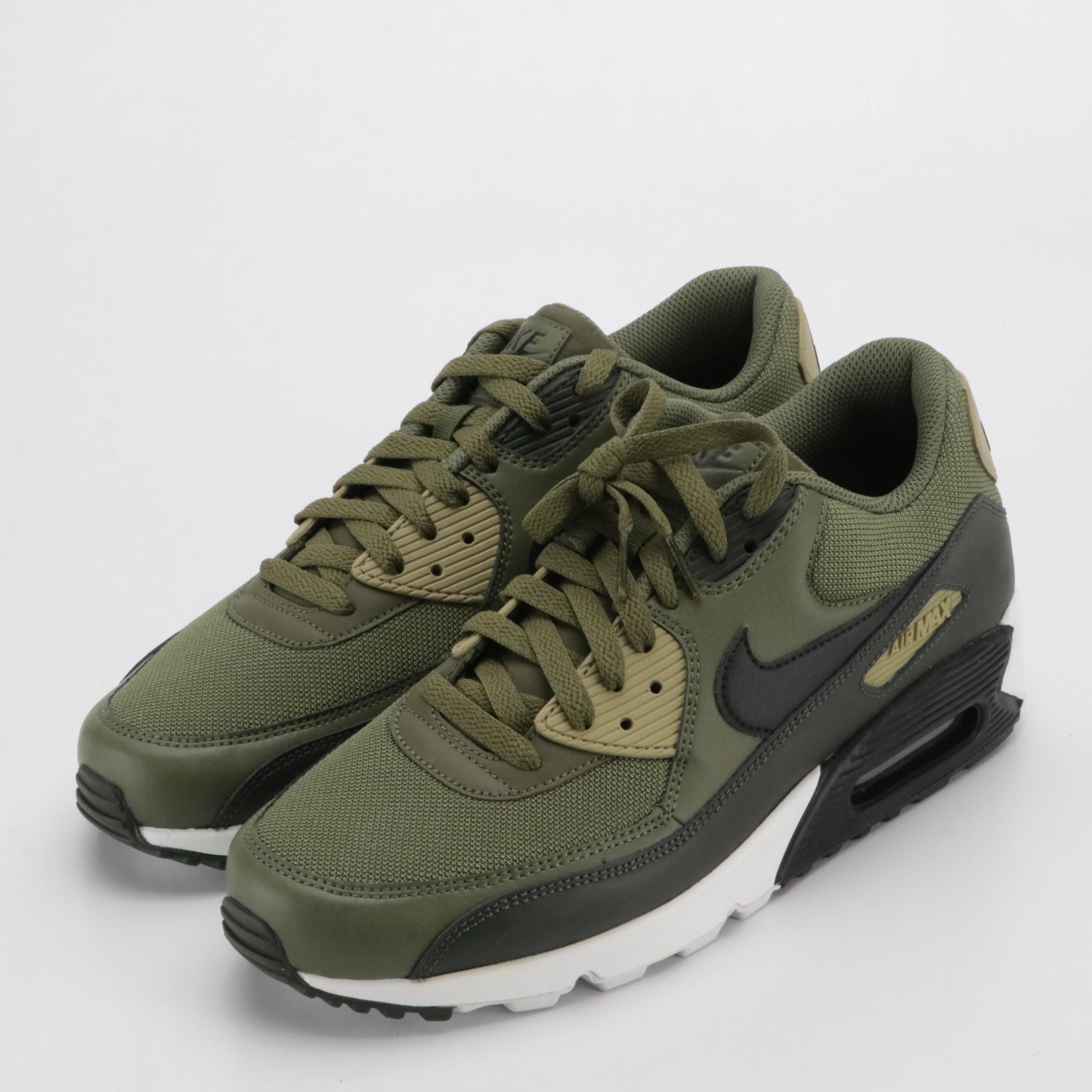 Men's Nike Air Max 90 Essential Medium Olive/Black Sneakers, With Box