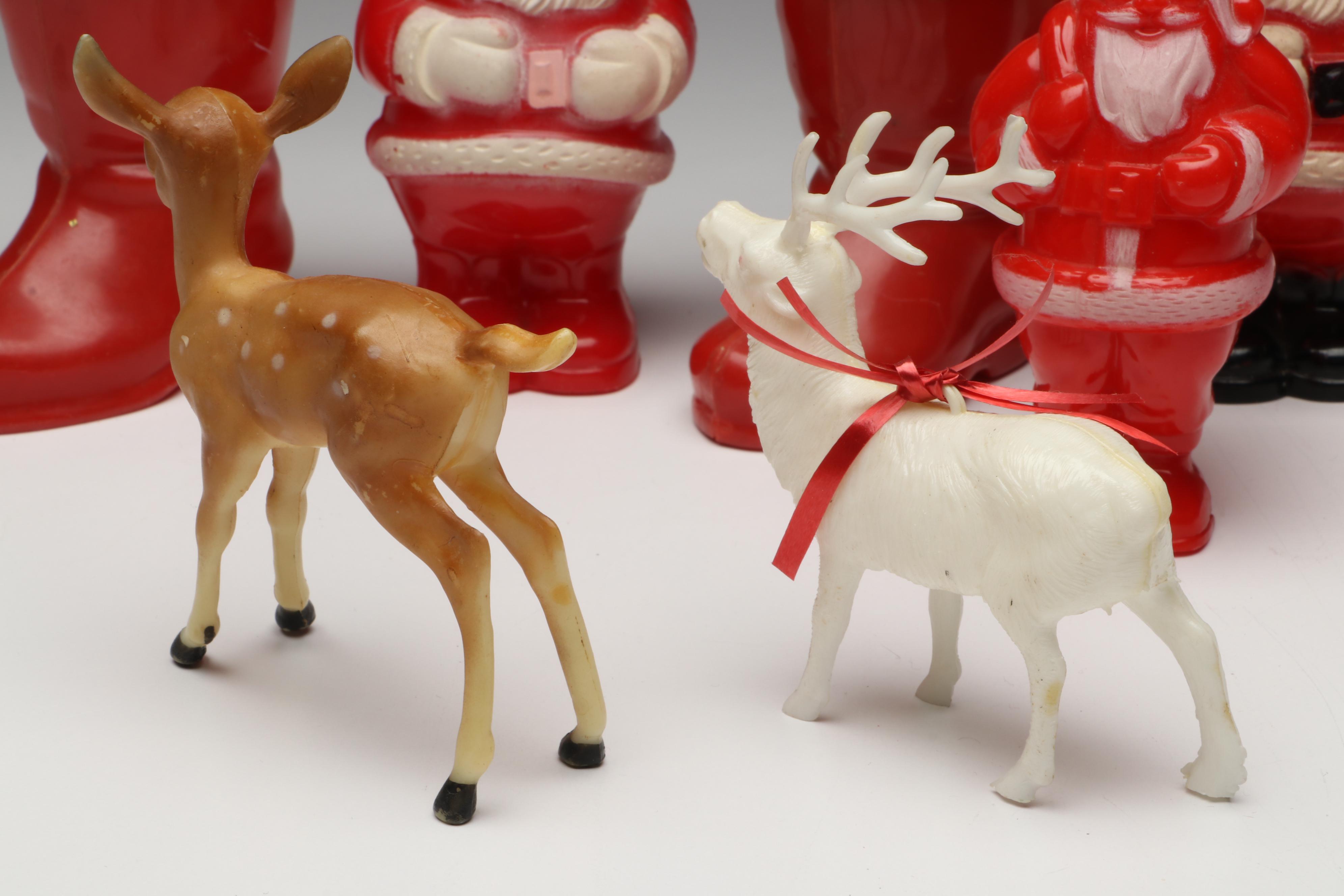 Rosbro with Other Plastic Christmas Candy Containers and Figures, Mid-20th C.