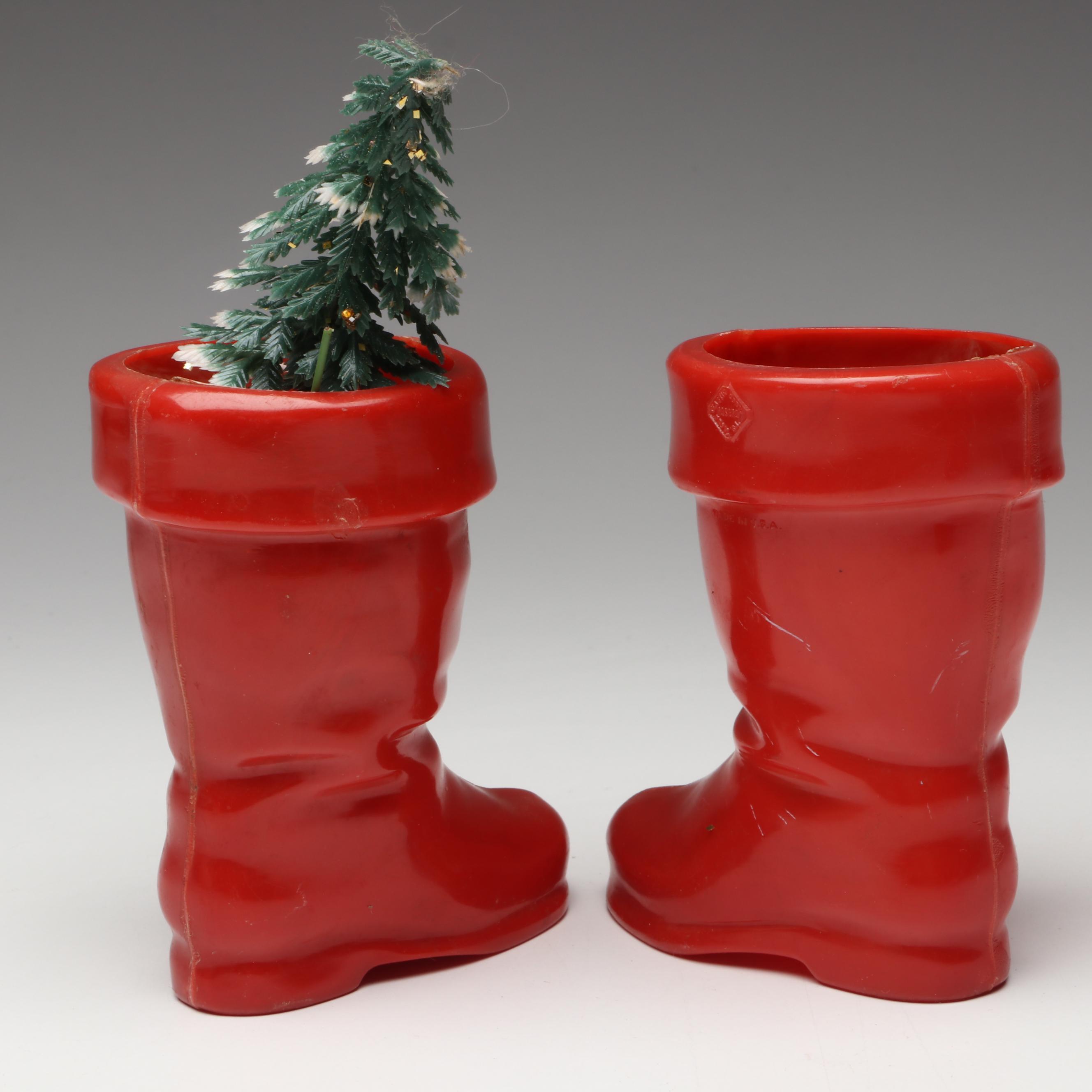 Rosbro with Other Plastic Christmas Candy Containers and Figures, Mid-20th C.