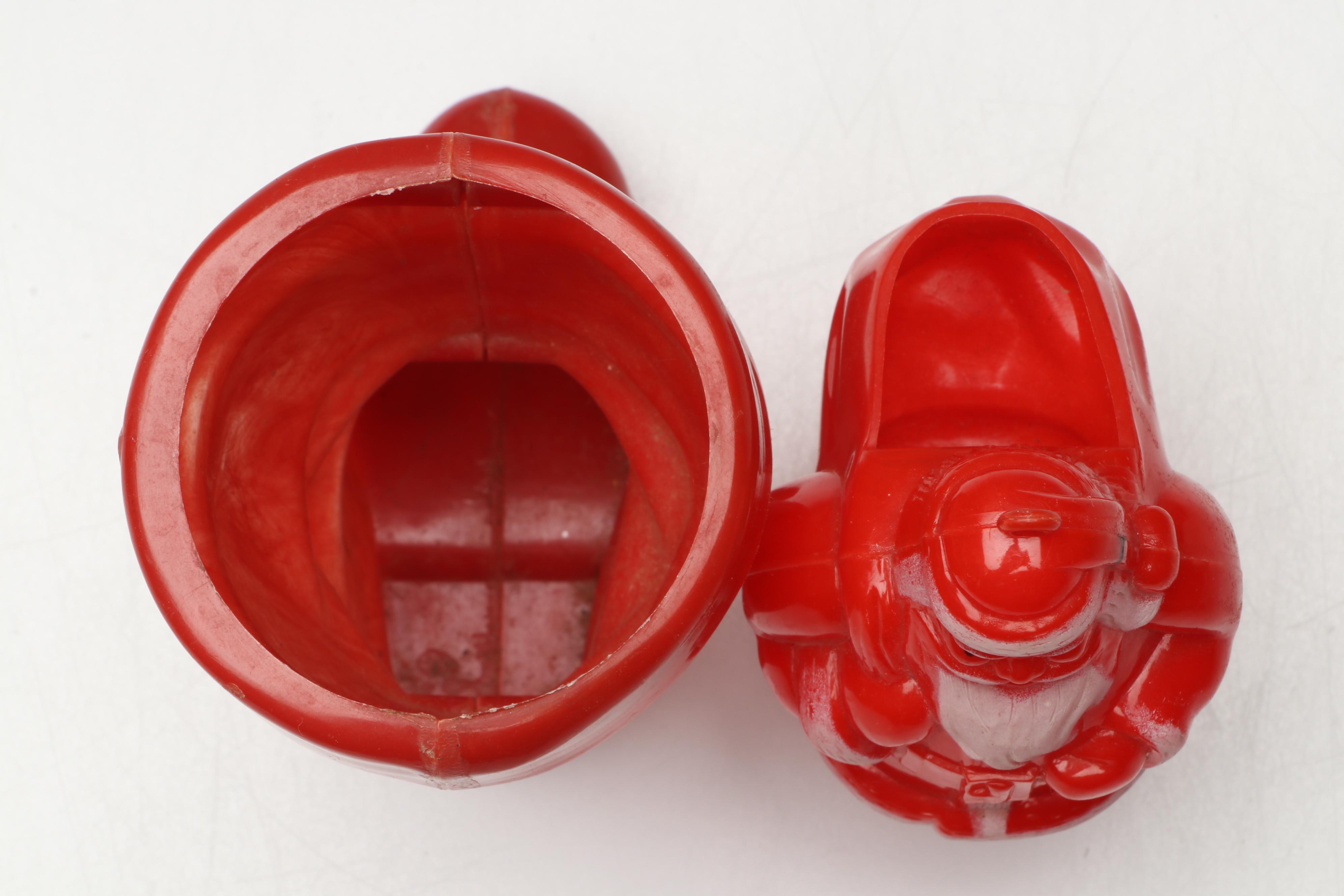 Rosbro with Other Plastic Christmas Candy Containers and Figures, Mid-20th C.