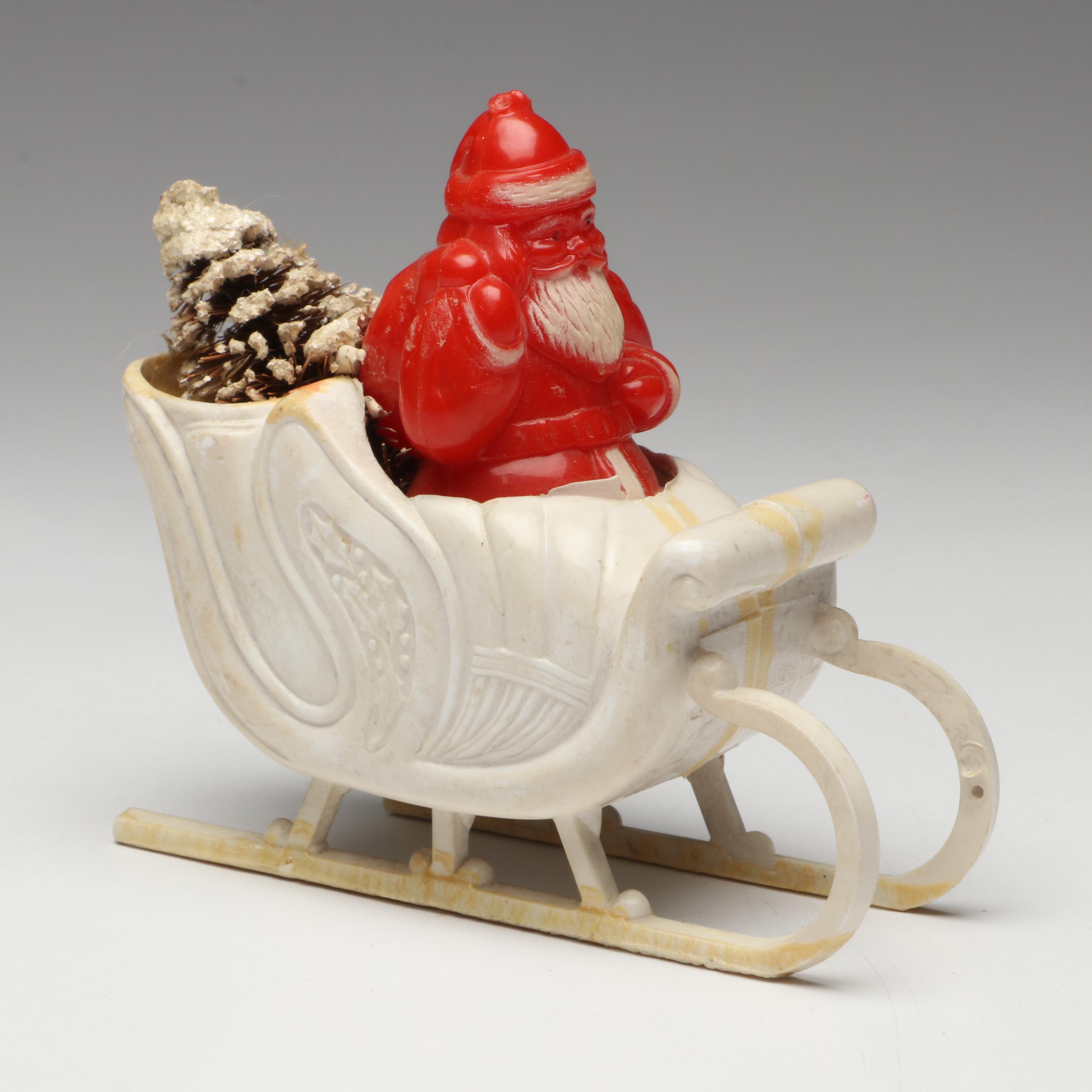 Rosbro with Other Plastic Christmas Candy Containers and Figures, Mid-20th C.