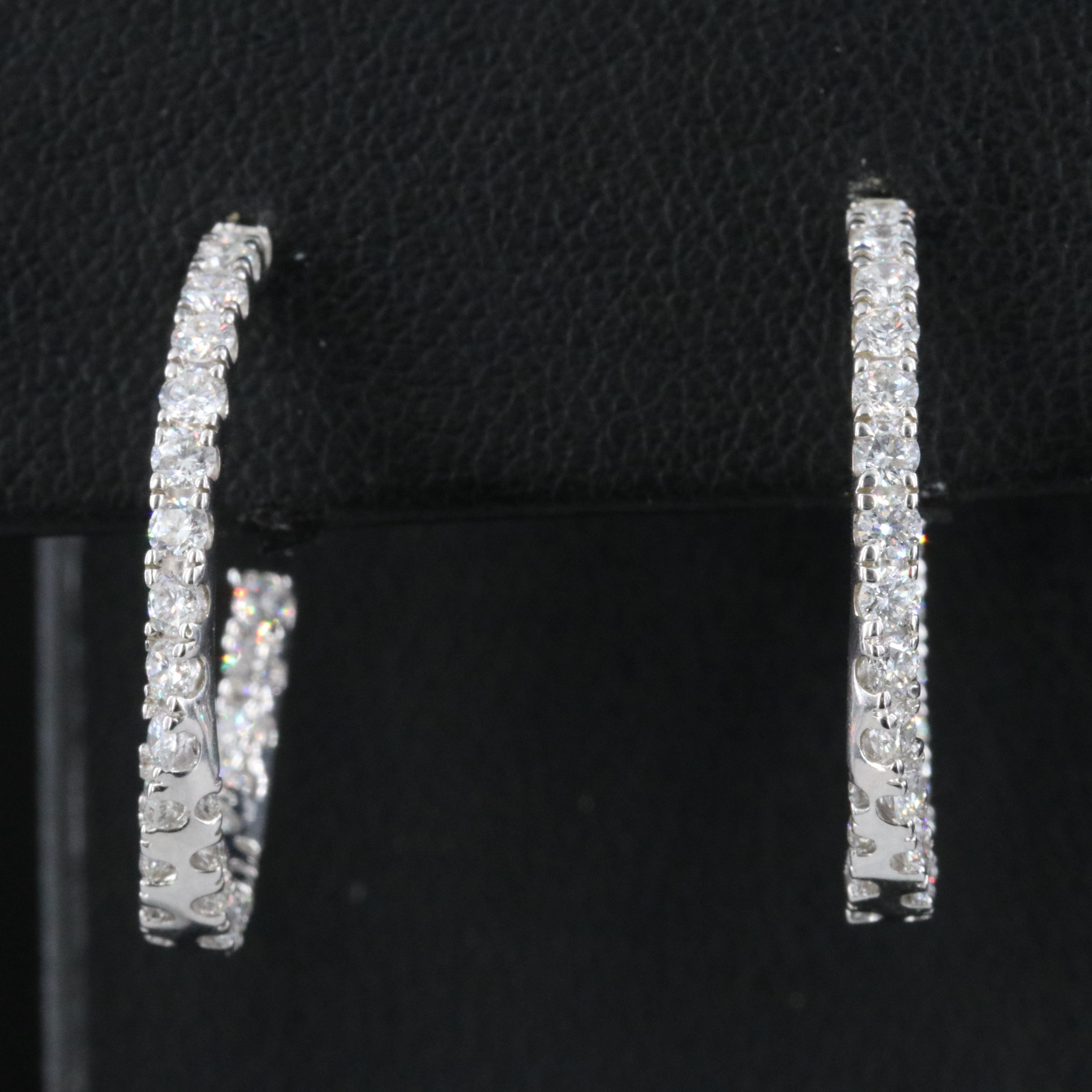 14K 1.12 CTW Lab Grown Diamond Half Hoop Earrings